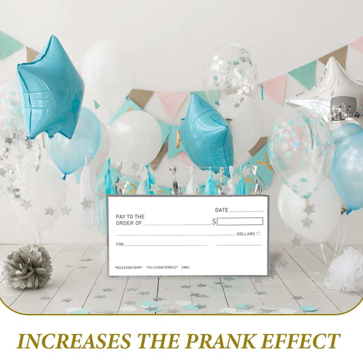 Housoutil Gros Faux Chèque, Chèque Géant Effaçable à Sec En Papier Couché, Accessoires Factice Waterproof Pour Animations De Fête Mariages Et Anniversaires Fête D'halloween Et De Noël