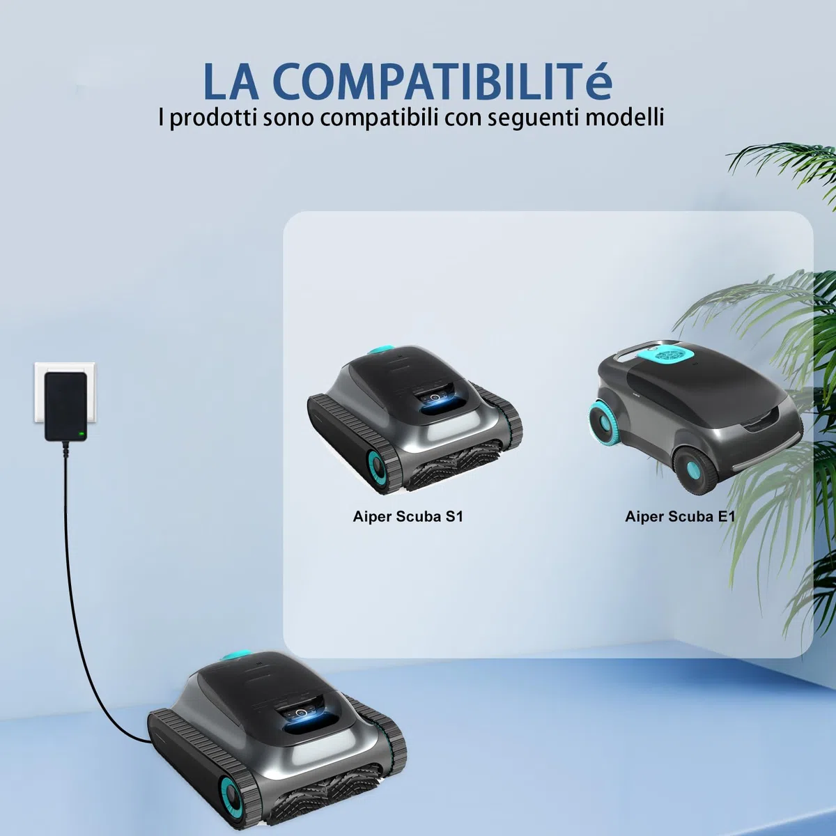 16.8V Rechargeur adapté pour Aiper Scuba S1 Robot de Piscine Compatible avec Aiper Scuba S1 E1 14.4V Batterie Li-Ione Batterie sans Fil Aspirateur de Piscine Adaptateur