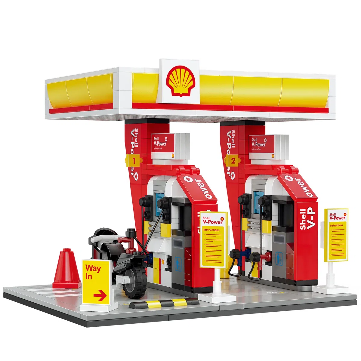 CADA Shell 927DE66028 Mini Set de Construction 305 pièces + 8 pièces avec lumières LED