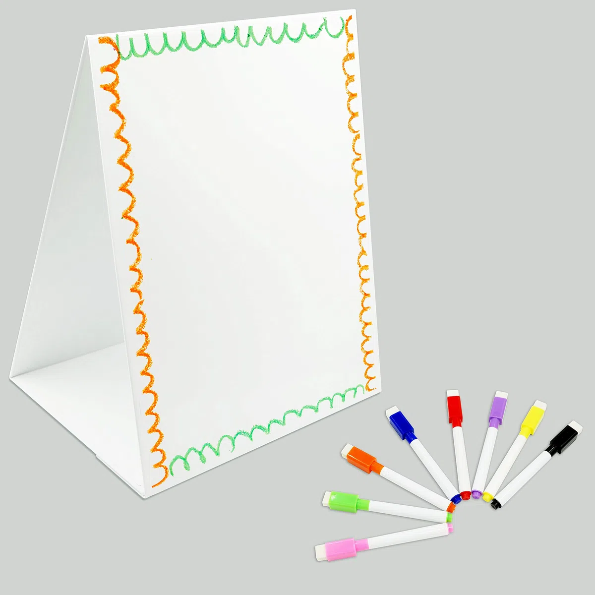 Chevalet de table magnétique et tableau blanc avec Bonus 8X marqueurs d’effacement à sec. Double face et autoportant (32 x 41 cm)