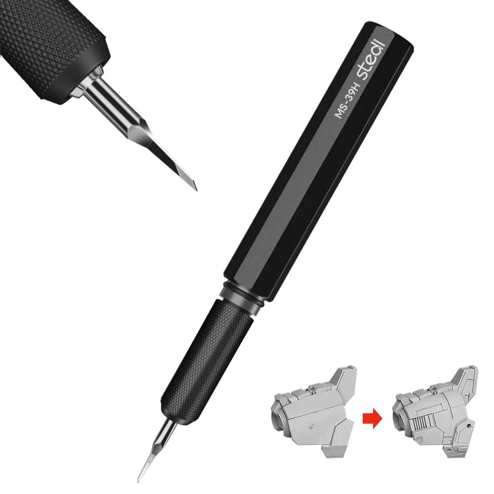 stedi MS-39h-34 Lames à tracer en acier tungstène pour modélisme de loisir, maquette RG, kit de modélisme Gundam, pour tracer une ligne, graver, ligne de panneau, résine, 0.2 mm, noir