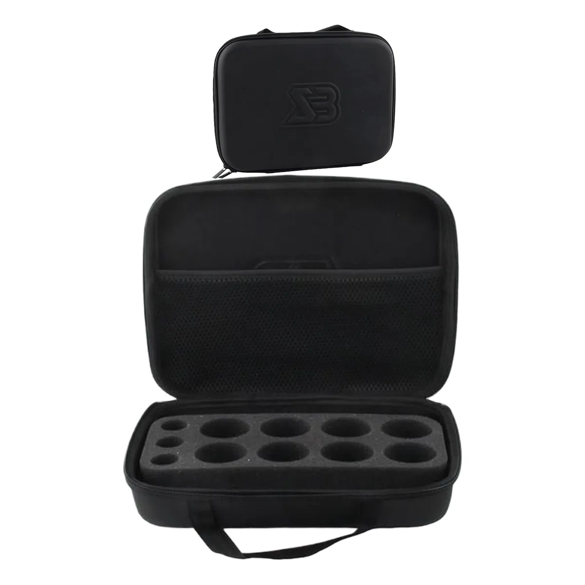 Valise à toupie - Ensemble de Combat de toupies, Support de poignées de Lanceur, boîte de Transport renforcée, présentoir de Collection, Compartiment de Jeu pour, Finition Noire de Grande capa