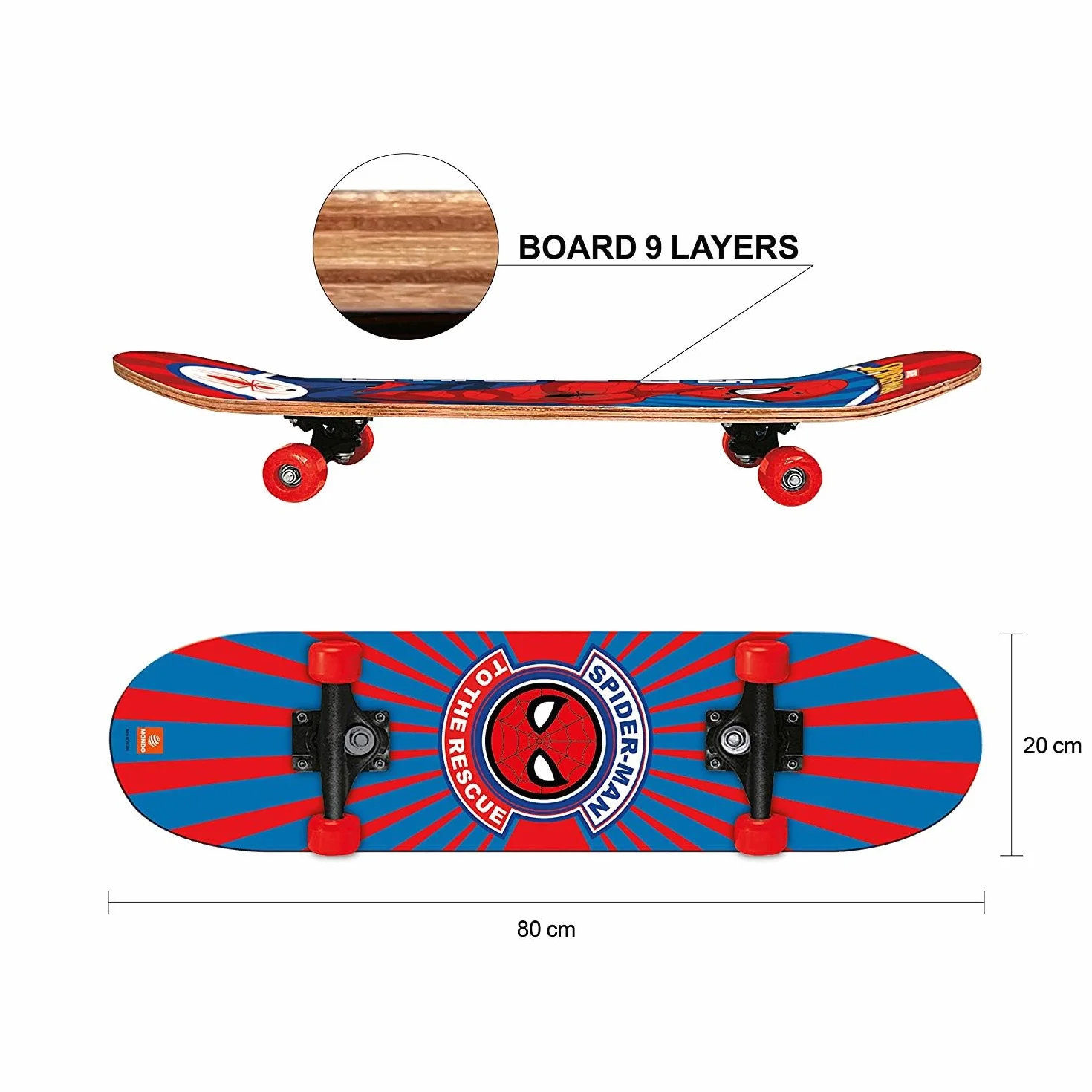 Mondo - 18396 - Vélo et Véhicule pour Enfant - Skateboard Ultimate - Spiderman