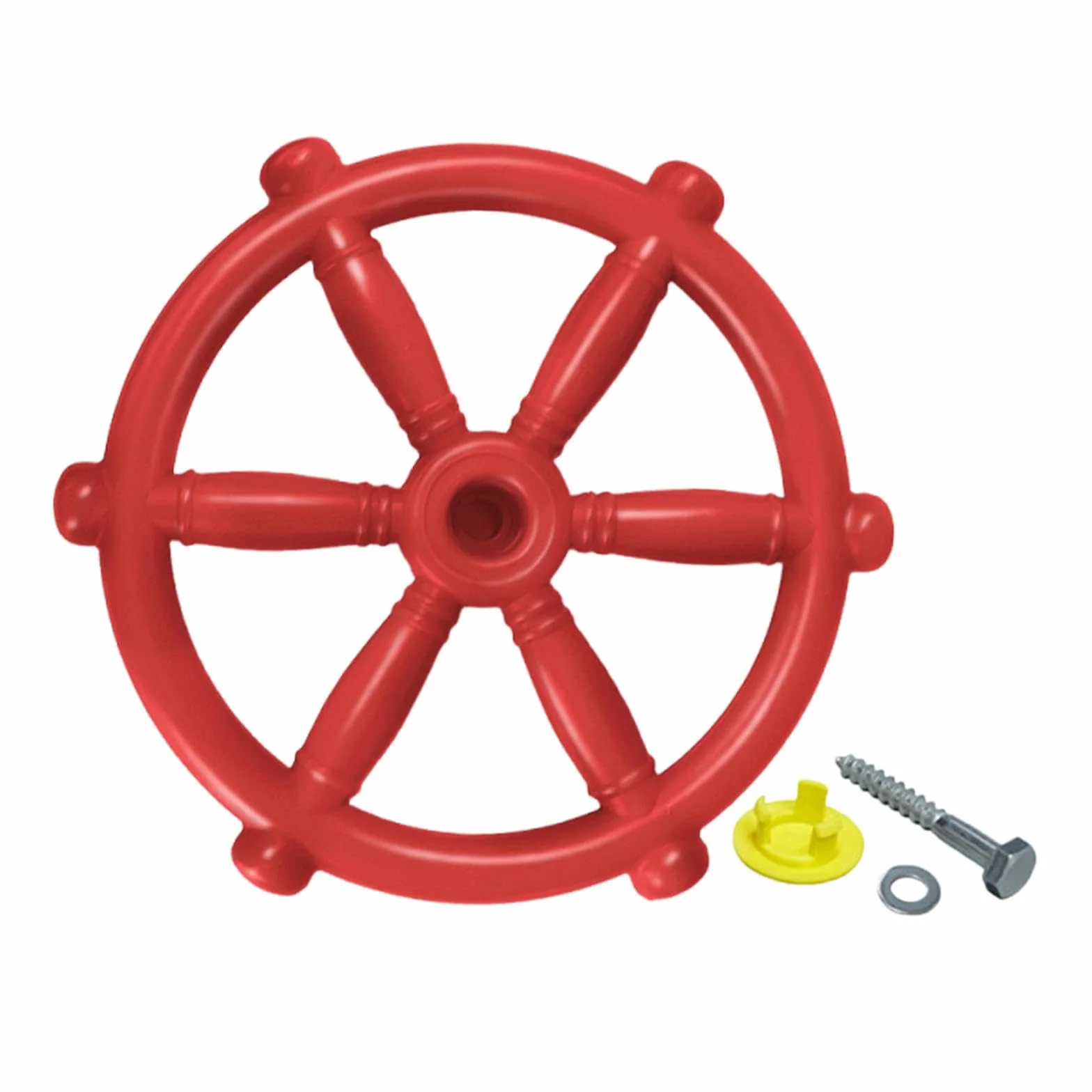 Volant de Bateau Pirate Jouet, Accessoire de Terrain de Jeu, Volant Jouet, Facile à Attraper, Accessoires de Jeu d'Imagination pour Cabanes dans Arbres, Rouge