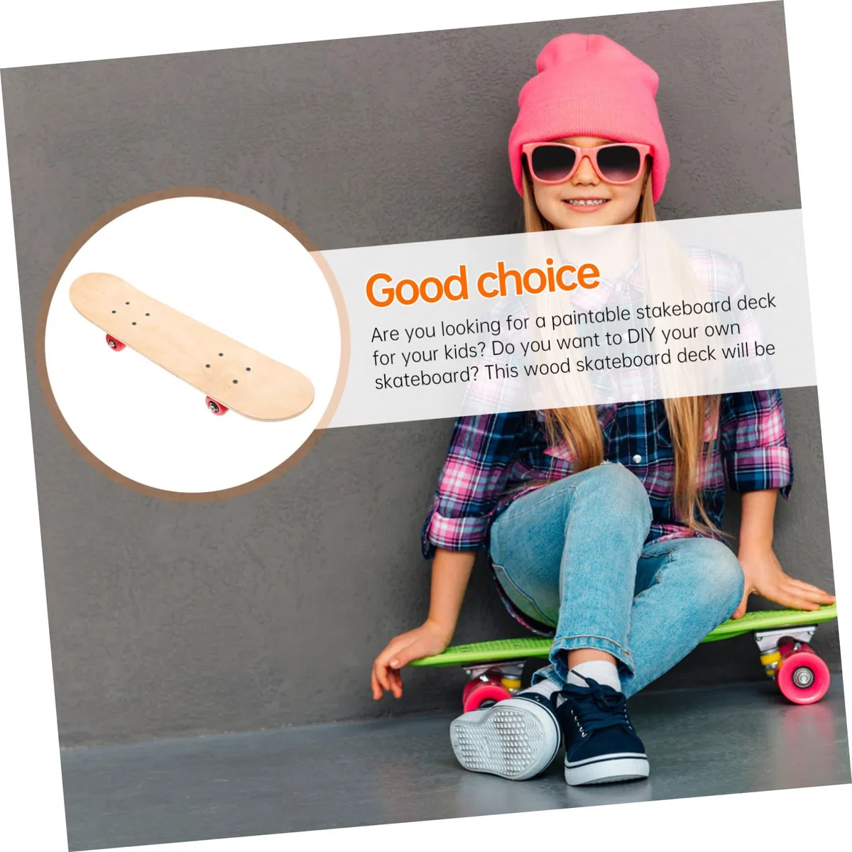 Toddmomy Planche À roulettes Vierge DIY Graffiti 23 Pouces en Bois pour Enfants - Skateboard Créatif À Personnaliser Facilement Cadeau pour Activités Extérieures Et Loisirs