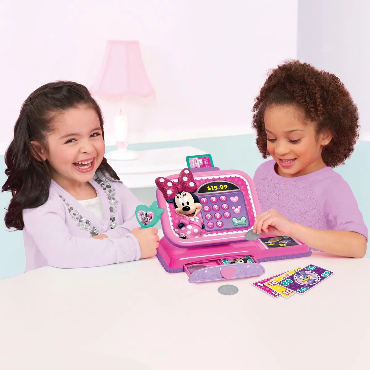 Just Play Caisse enregistreuse Minnie Mouse de Disney Junior avec Fonctions sonores, Jeux d’Imitation et déguisements, Jouets pour Enfants de 3 Ans et Plus