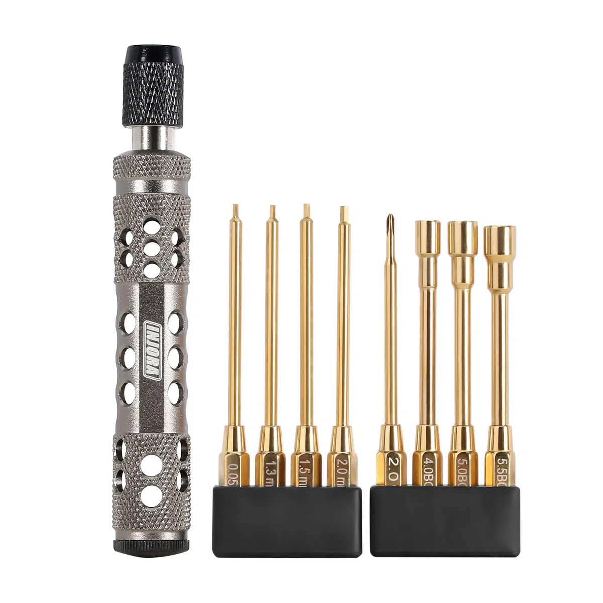 INJORA Kit d'Outils RC Clé Allen à Changement Rapide Tournevis Hexagonal Ecrou Hexagonal pour Crawler RC 1/18 1/24 Axial SCX24 AX24 FMS FCX24 TRX4M