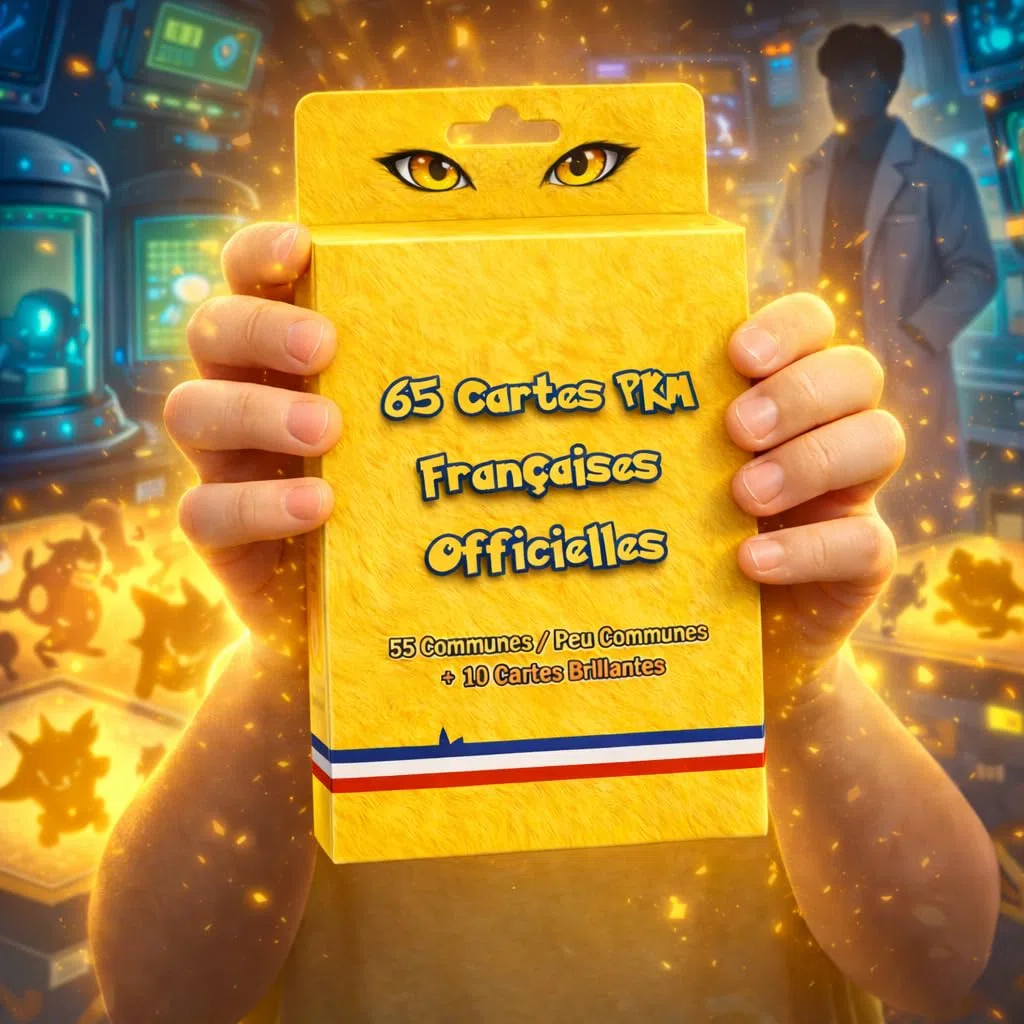 Lot de 65 Cartes Françaises Neuves et Officielles - Dont 10 Cartes Brillantes - Pas de Double - sans Carte Énergie