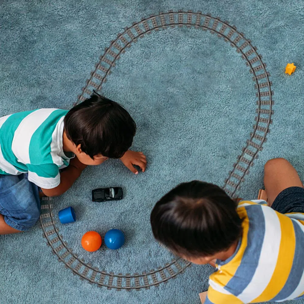 40 Pièces Rails de Blocs de Construction de la Ville, Accessoires d'Extension City Train, Rails de Ville pour Cadeau Enfants
