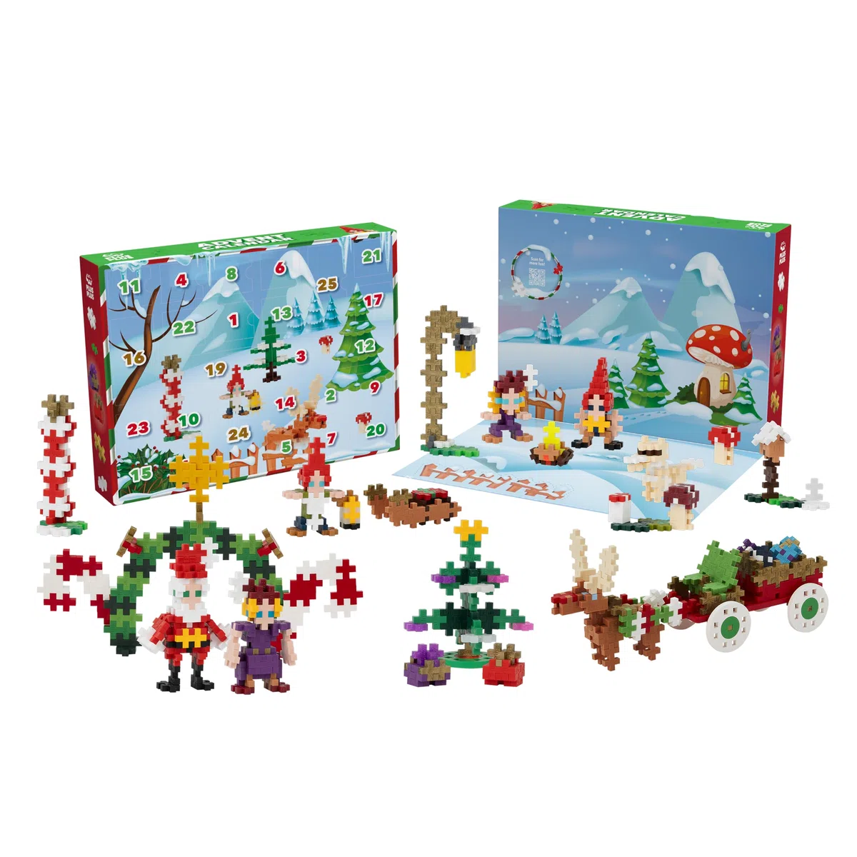 Plus Plus - Calendrier de l'Avent 2024 avec 25 Cadeaux Surprises, Contient 600 pièces - Jeu de Construction - Cadeau de Noël pour Garçons, Filles, Enfants dès 5 Ans