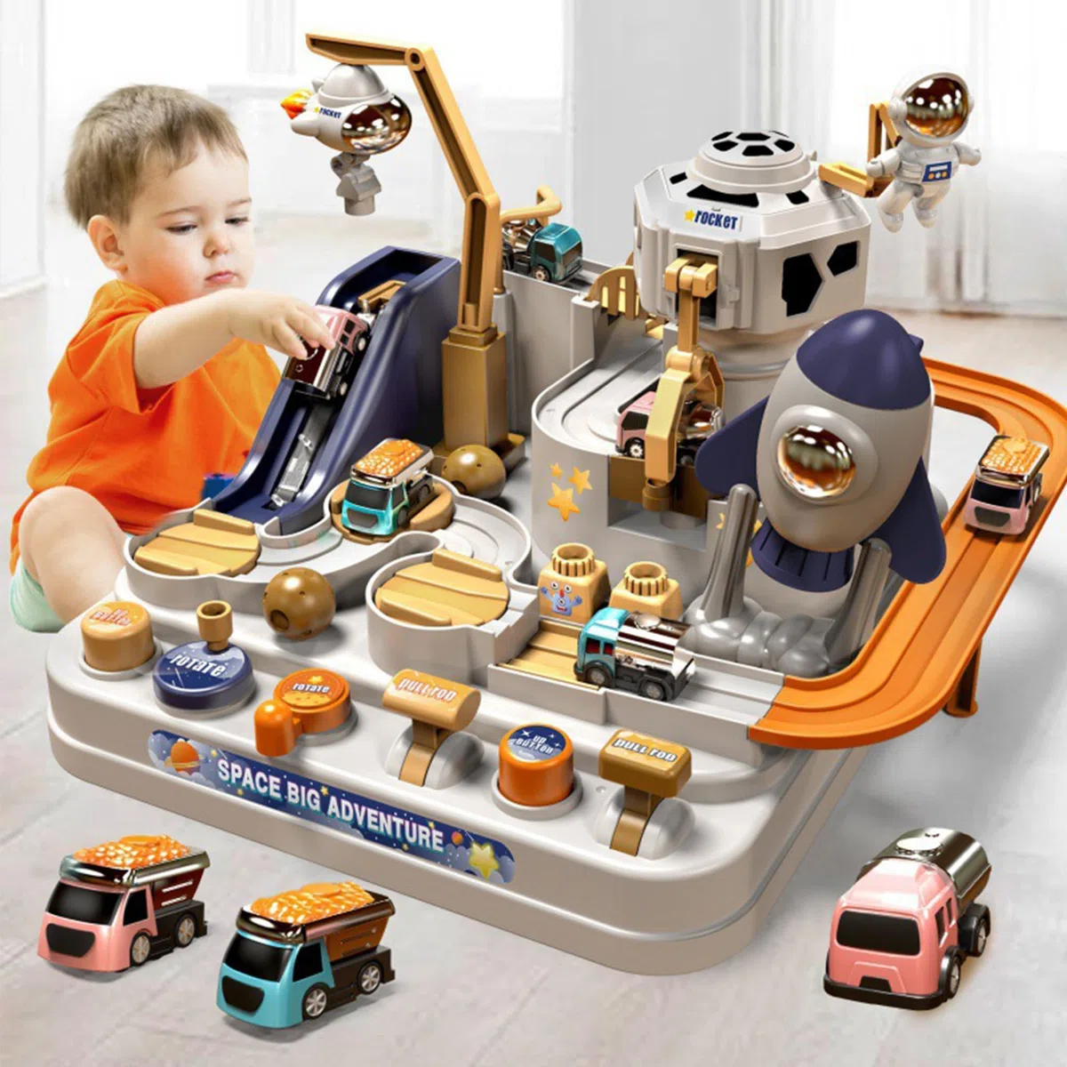 Circuit Voiture Enfant, Piste de Voiture Jouet, Jouets d'aventure en Voiture, Jouets Aventure Automobile Enfants avec 3 Voitures, Voiture Cadeau pour Enfant Garçon Fille 3 4 5 6 Ans