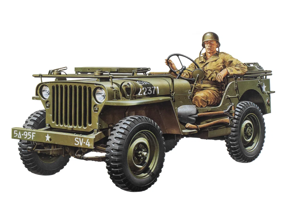Tamiya - 35219 - Maquette - Jeep Willys 1 / 4 Ton - Echelle 1:35, brun, noir