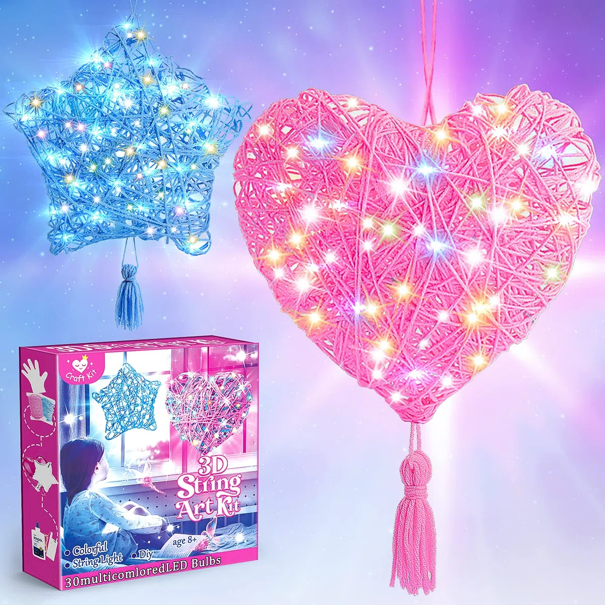 Kit de bricolage 3D pour filles cadeau 8-10 ans, jeux 9-14 ans, lanterne, décorations faites main