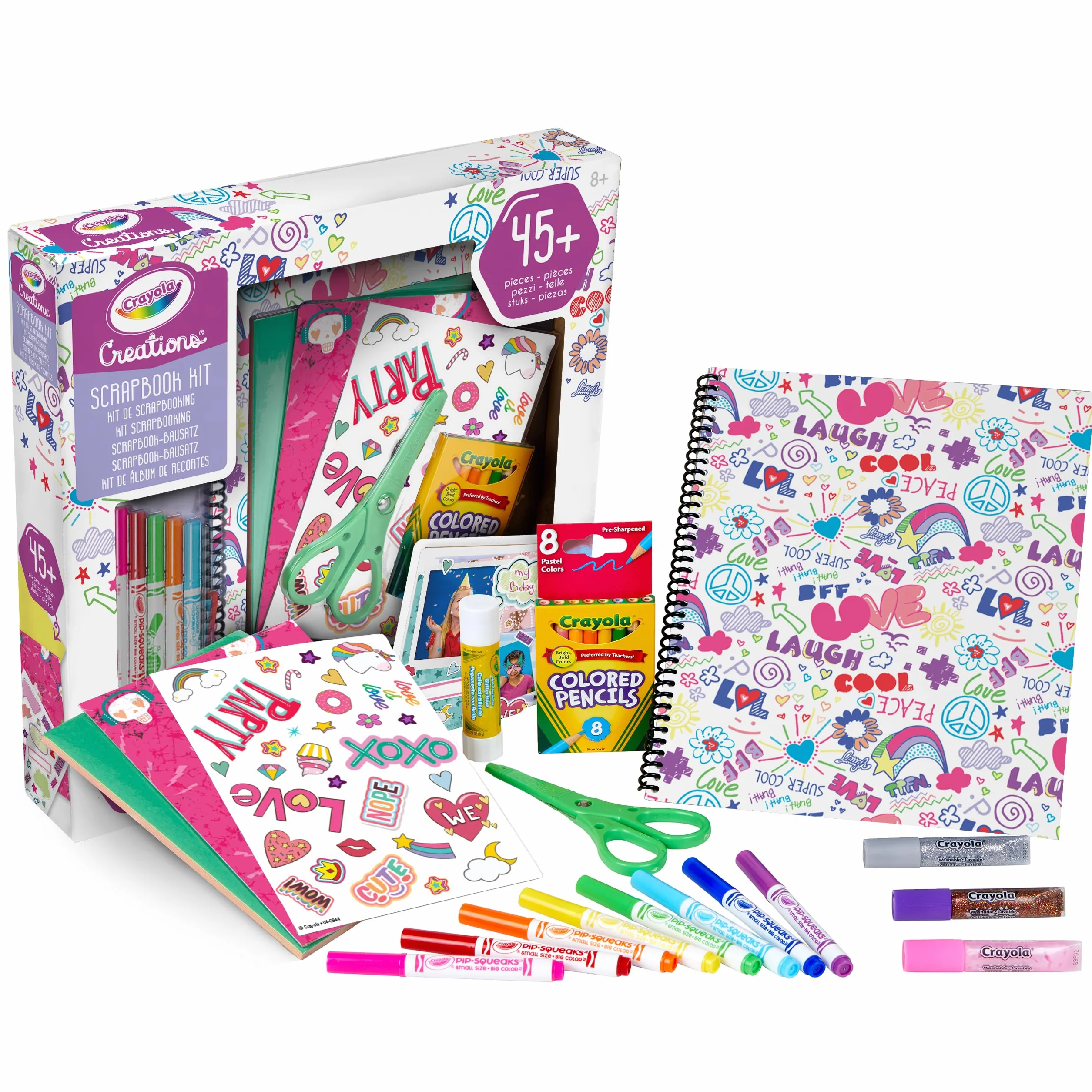 CRAYOLA - Creation, Kit Créer ton Album Scrapbook, Activité créative, Cadeau pour filles et ados, à partir de 8 ans