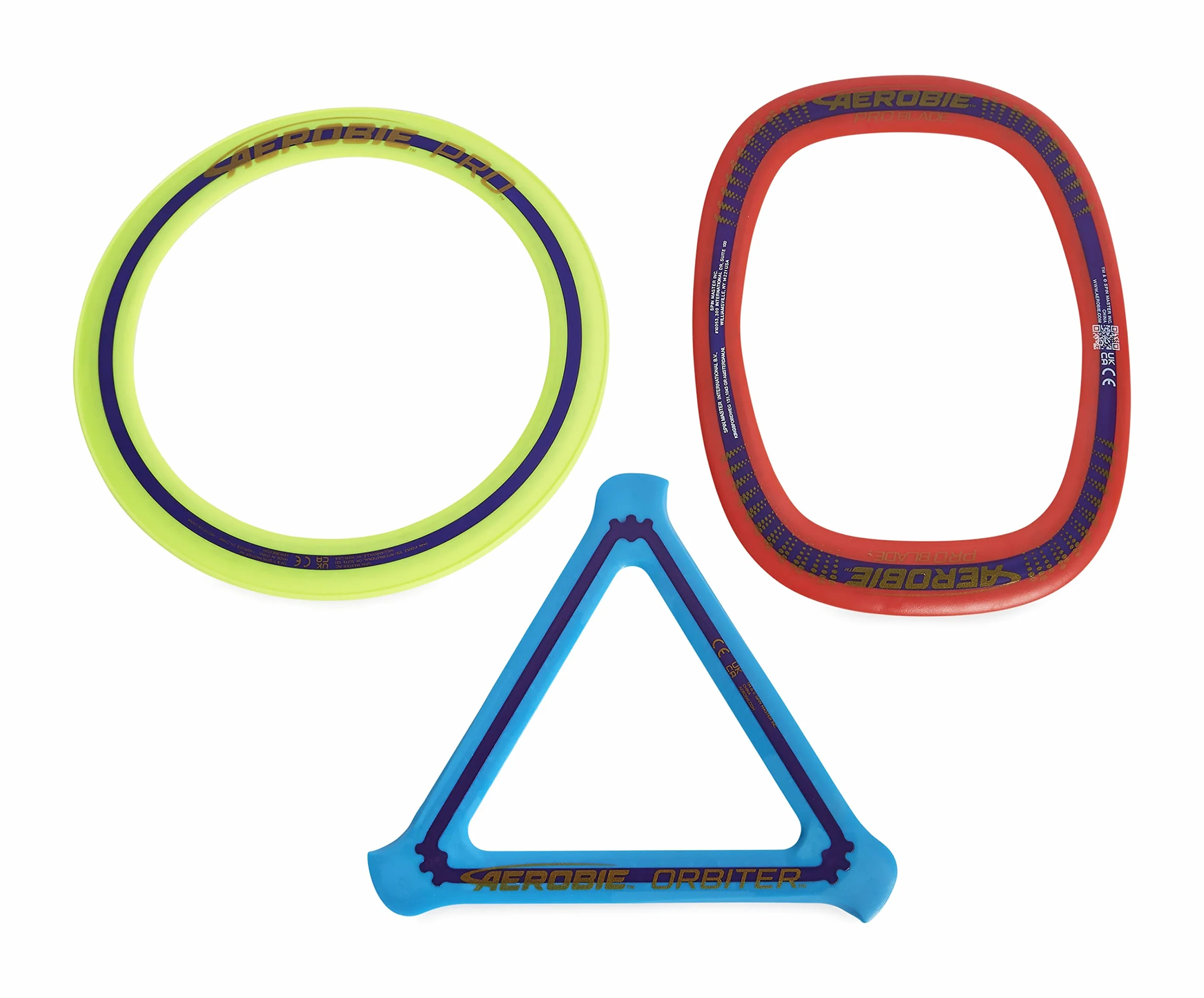 Aerobie 3 Anneaux Volants dans Un Pack combiné avec Pro Ring, Orbiter Boomerang et Pro Blade