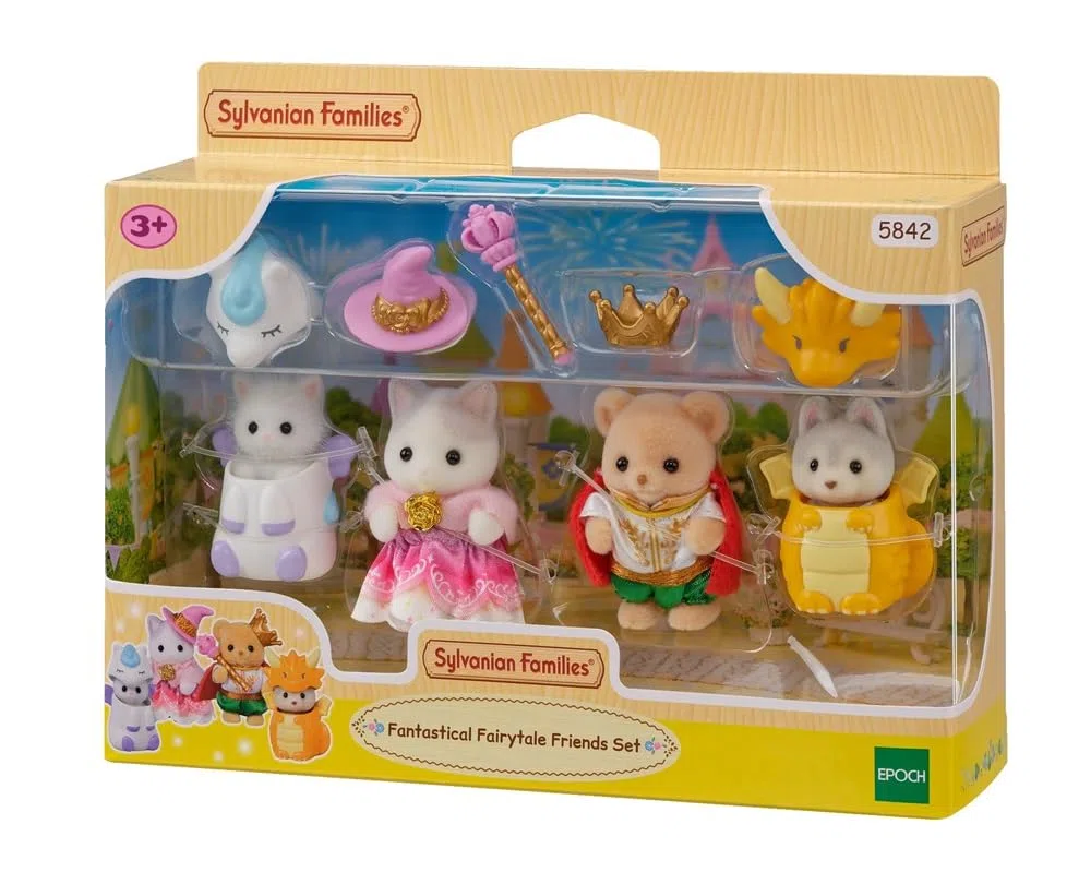 Sylvanian Families - Les Amis des Contes de fées - Set 4 Figurines - Plongez dans l'univers de la Famille Sylvanian - Figurines Animaux Miniatures - Jouet Enfant 3 Ans et + - 5842