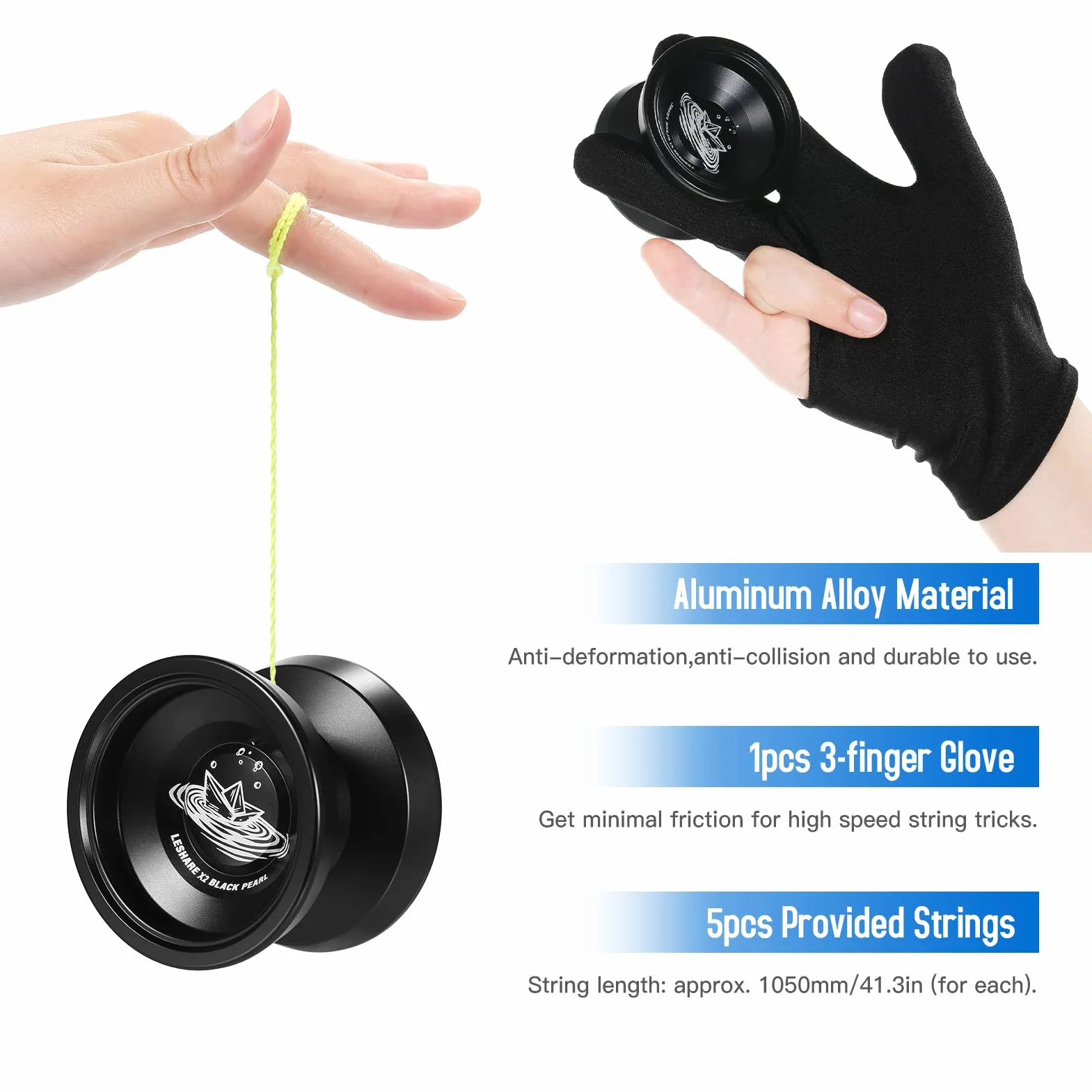 Yo-Yo Boule en Aluminium - Cadeau Compétitif avec Cordes pour Roulements Et