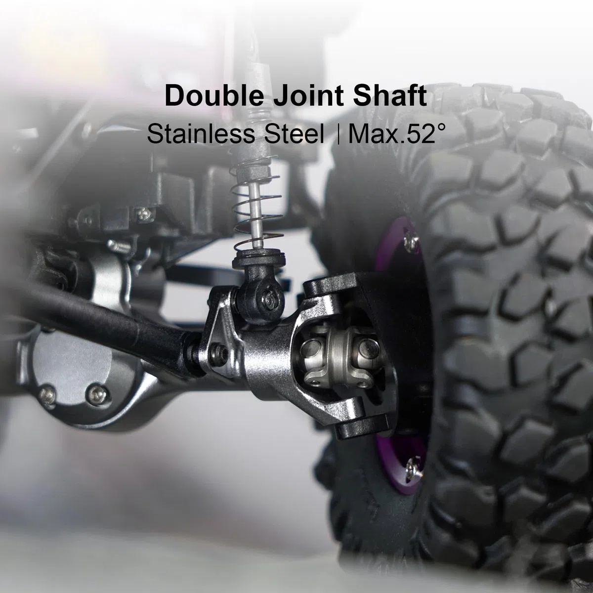 INJORA +4mm Essieux Planet de avec Arbres à Double Articulation et Phalanges de Direction en Laiton pour Mise à Niveau 1/24 Axial SCX24 (Titane)