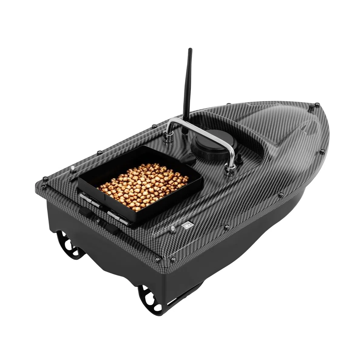 Bateau amorceur de pêche, 500 m, bateau à appâts avec télécommande et GPS, bateau amorceur pêche de nuit 2 kg, bateau de pêche pour retenues d'eau et lacs, vert
