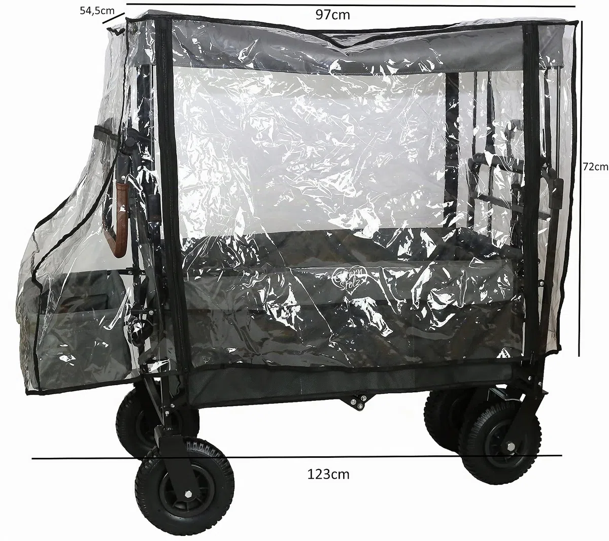 Housse de pluie pour charrette à bras Housse de pluie universelle adaptée aux charrettes à bras avec toit en PEVA PVC recyclable respectueux de l'environnement et sans phtalate