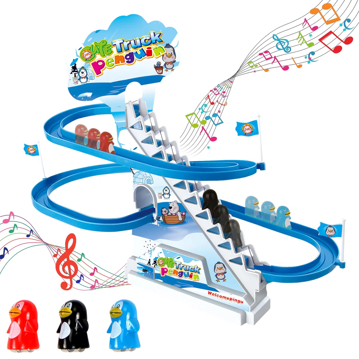 ARSUK Jouet Musical Pingouin Penguin Race Game avec Lumières LED Clignotantes et Musique, Manchot Jouets Jeux Amusants pour Tout-Petits et Enfants