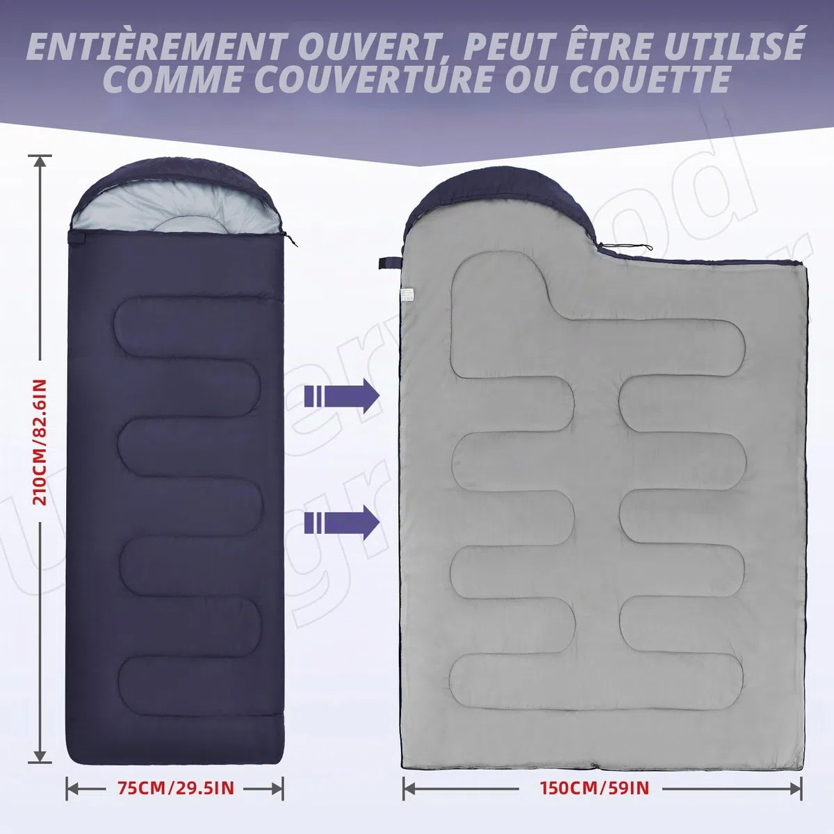 Sacs de Couchage pour Adultes et Enfants - Sac de Couchage ultraléger 3 Saisons pour Temps Froid, Compact pour la randonnée et Le Camping, Sac de Couchage léger pour Filles