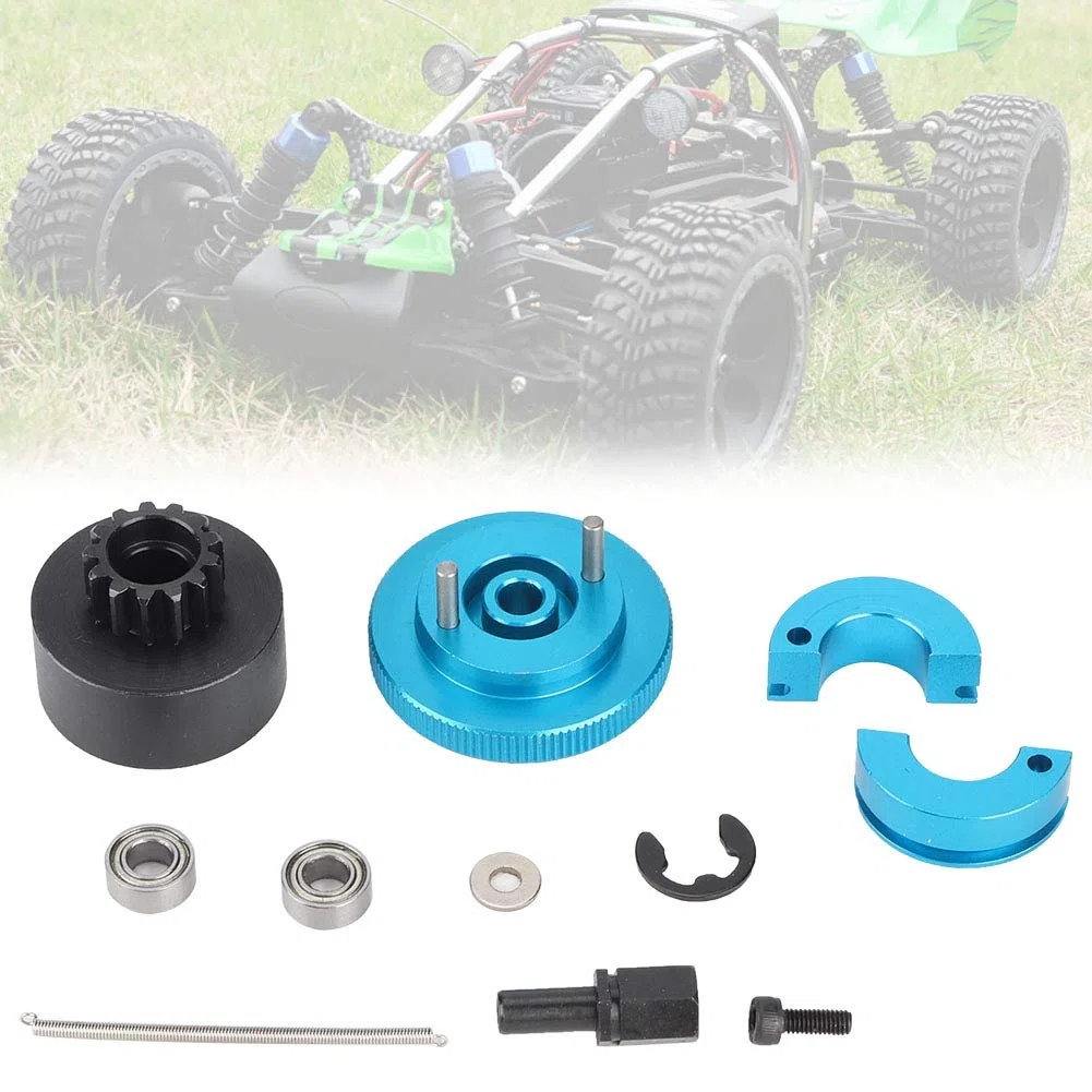 Ensemble d'embrayage de Vitesse RC, Ensemble de variateur d'embrayage de Vitesse de Volant d'inertie 13T 1/10 Ensemble d'embrayage et de roulement RC adapté au Moteur 1:10 RC