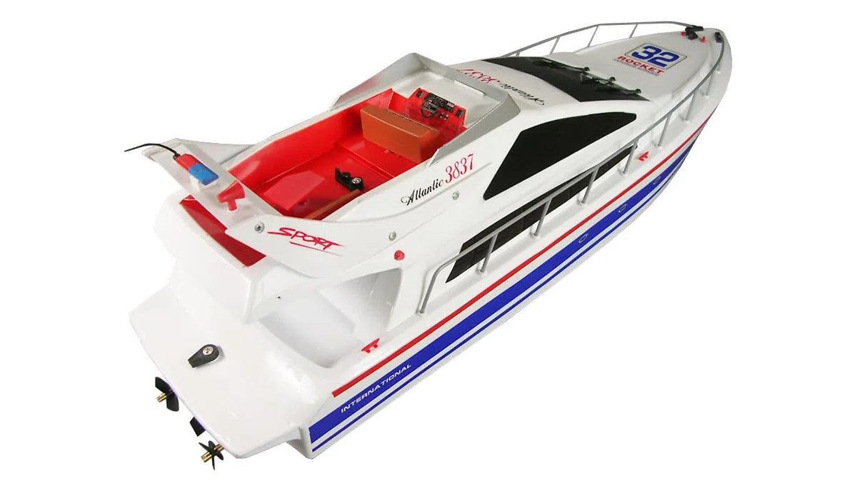 Amewi 26005 Atlantic L Bateau Hors-Bord Hexagonal R/C avec télécommande 73 cm
