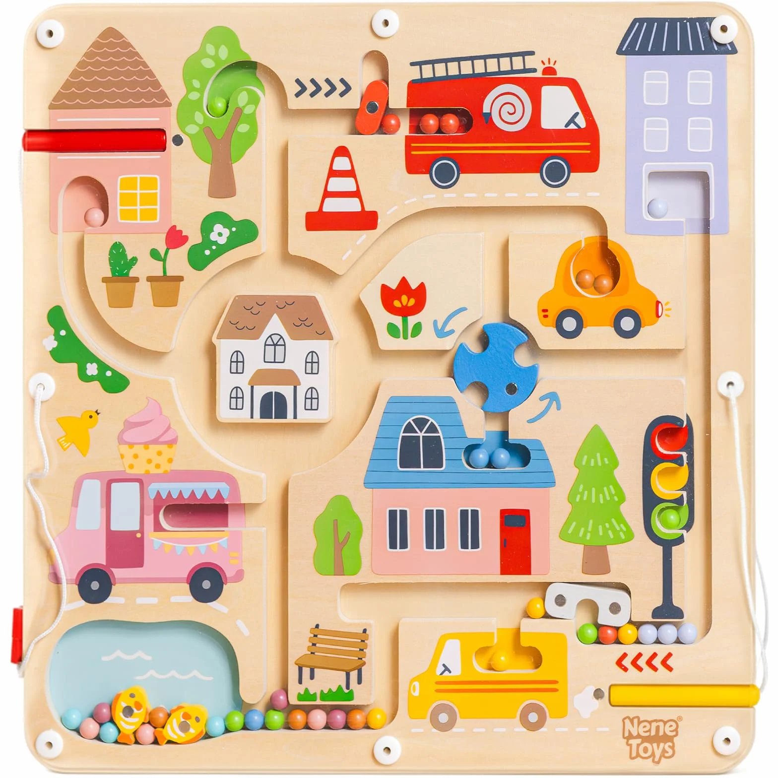 Nene Toys Jeu Magnétique pour Enfant – Labyrinthe Magnétique 2+ Ans – Jouet Voyage Voiture/Avion – Busy Board Enfant – Apprentissage Montessori, Motricité Fine & Coordination Oeil-Main, sans Écran