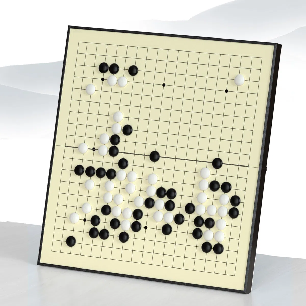 Jeu de Go, 29 cm, 19 x 19, Pierres magnétiques avec Plateau Pliable, Format Portable et de Voyage