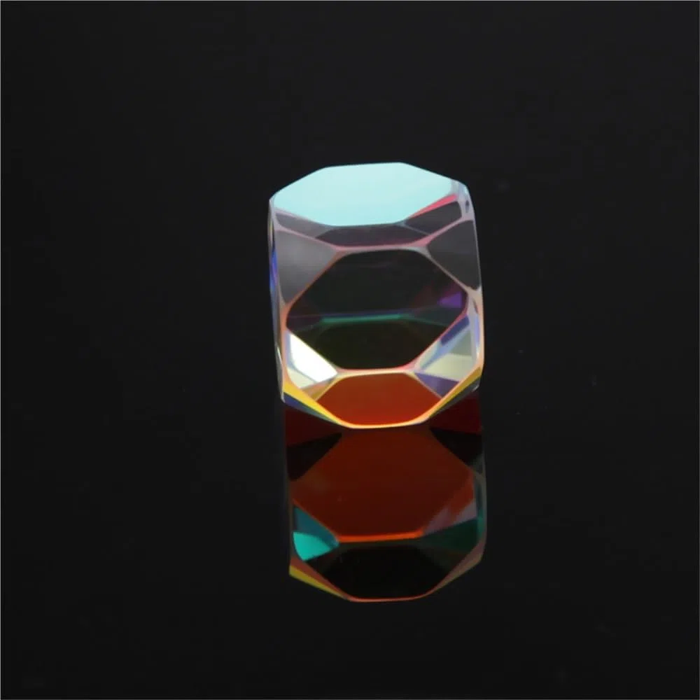 Dés à prisme dichroïque croisé, combinateur de faisceau octaédrique, verre optique, Cube décoratif, prisme de couleur, prisme de cristal