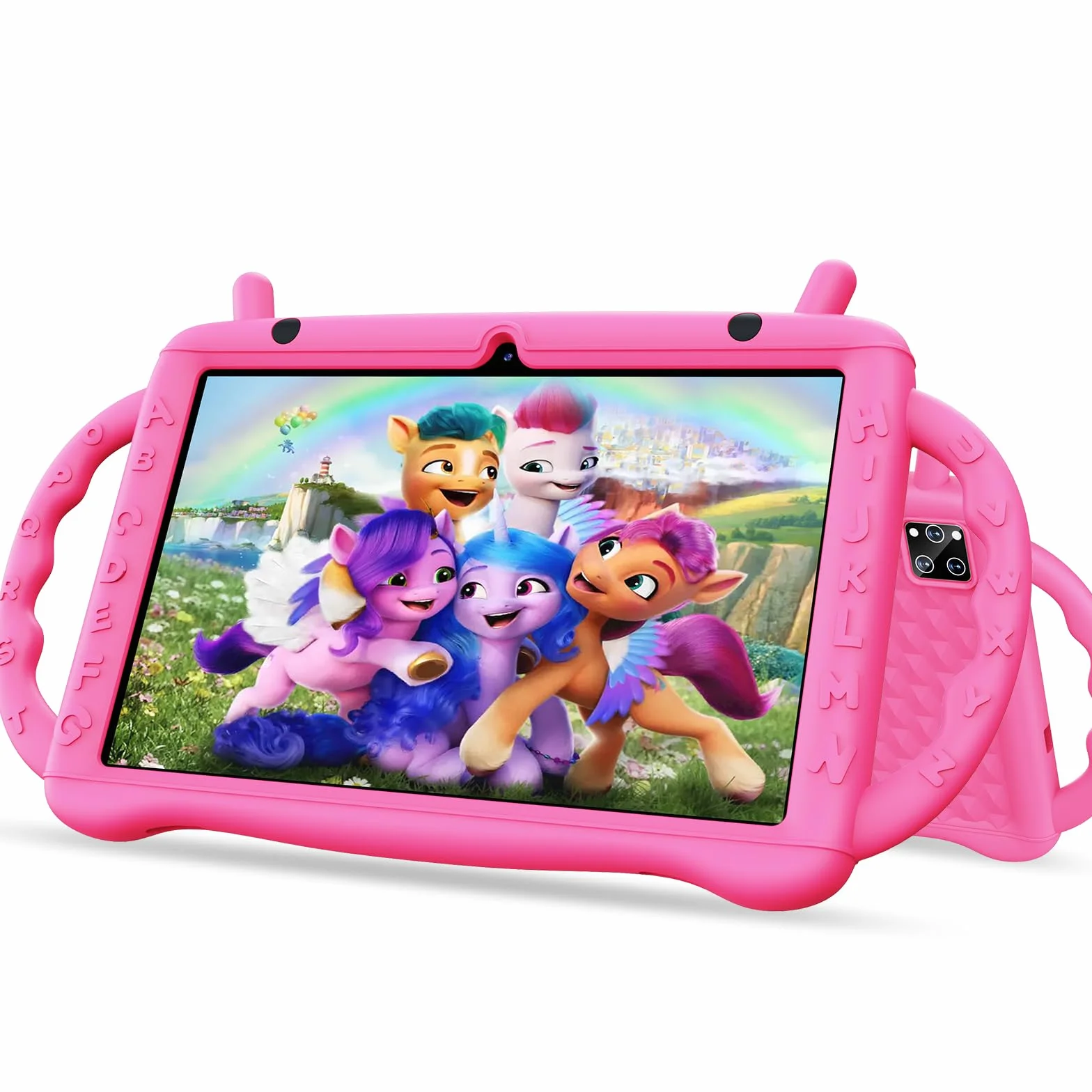 Tablette Enfants 10 Pouces, Tablette Android 14 Octa-Core 2,0 GHz, 10 Go RAM 64 Go ROM (TF 1 to), 6000 mAh, WiFi, Bluetooth, Double Caméra, Contrôle Parental, APP éducation Enfants (Rose)