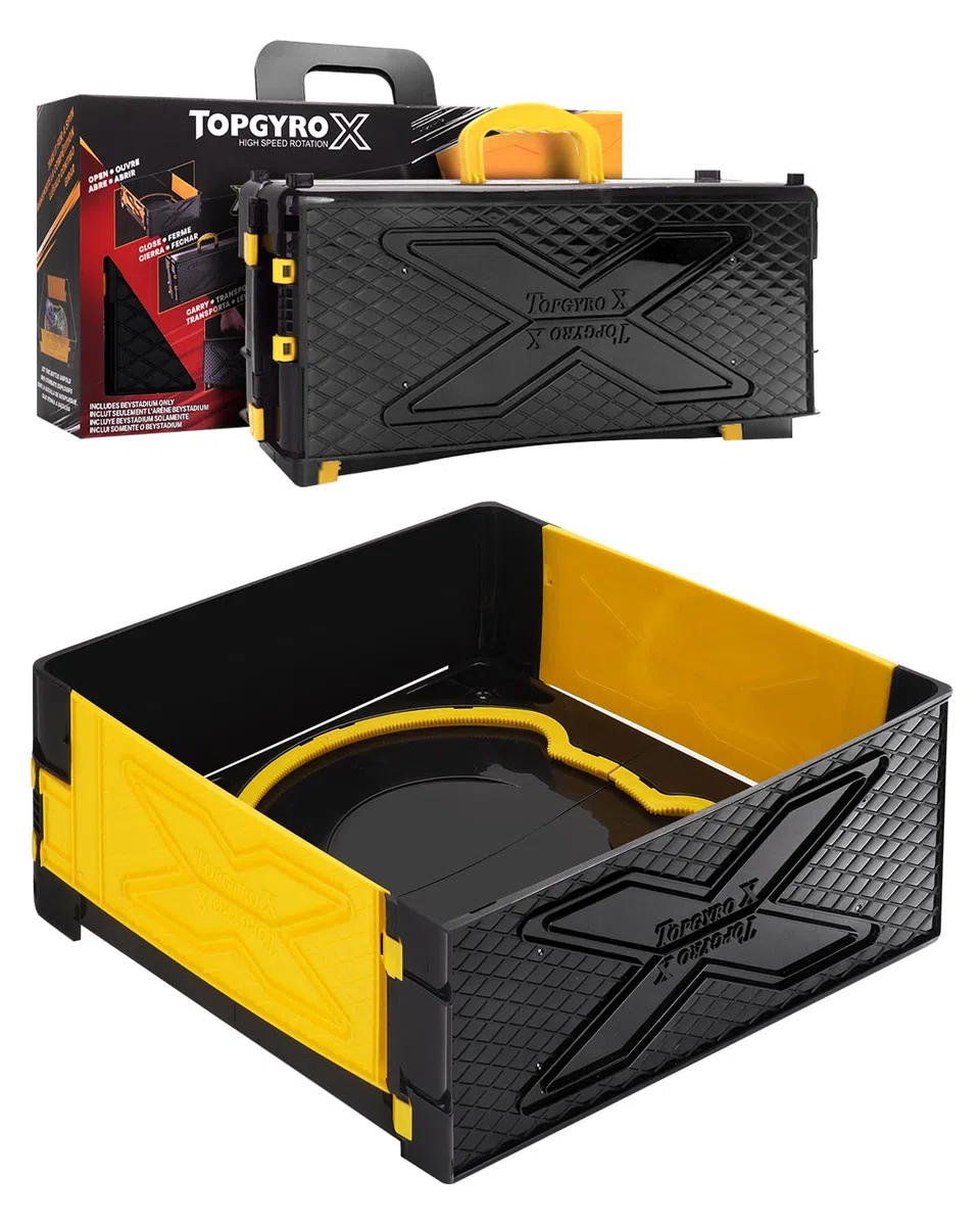 Arène Pliable X avec Poignée, Stade de Combat Jaune Compatible avec X Gyro Tops & Lanceurs. Jouet de Voyage pour Enfants dès 6 Ans