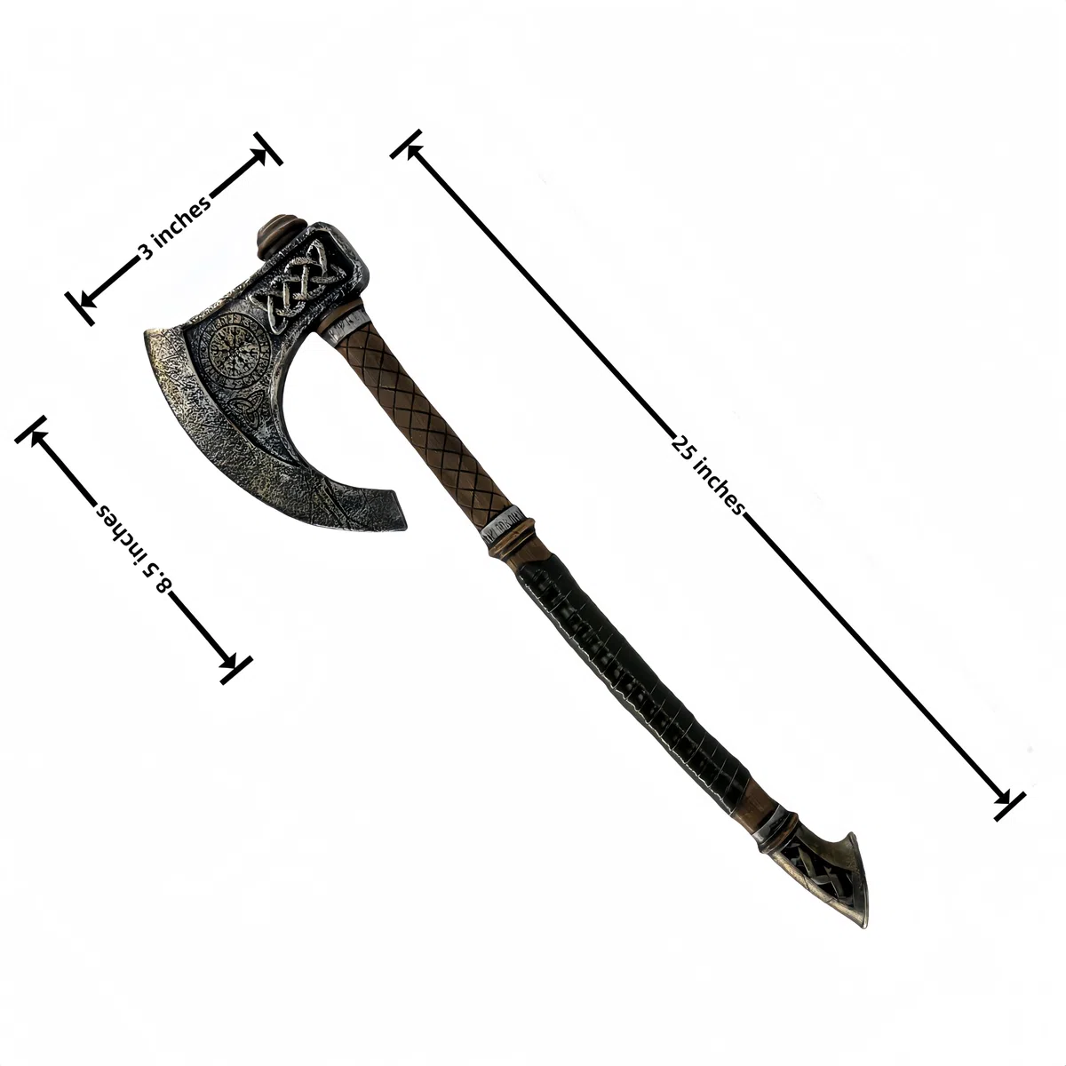 LOOYAR Hache de combat en mousse Viking Aegishjalmur Valknut - Accessoire inspiré de la mythologie nordique pour Halloween