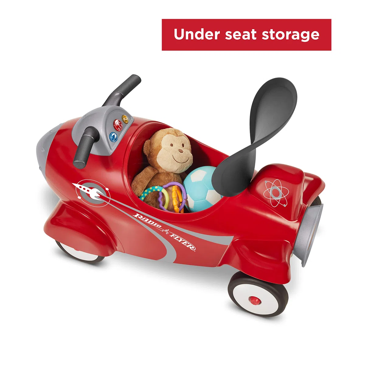 Radio Flyer Fusée rétro, Jouet Rouge à Monter pour Tout-Petits de 1 à 3 Ans