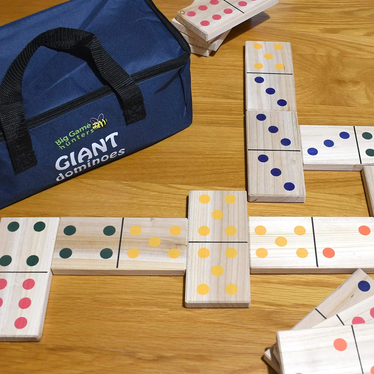 Garden Games Dominos Géants en Bois Dans un Sac de Rangement