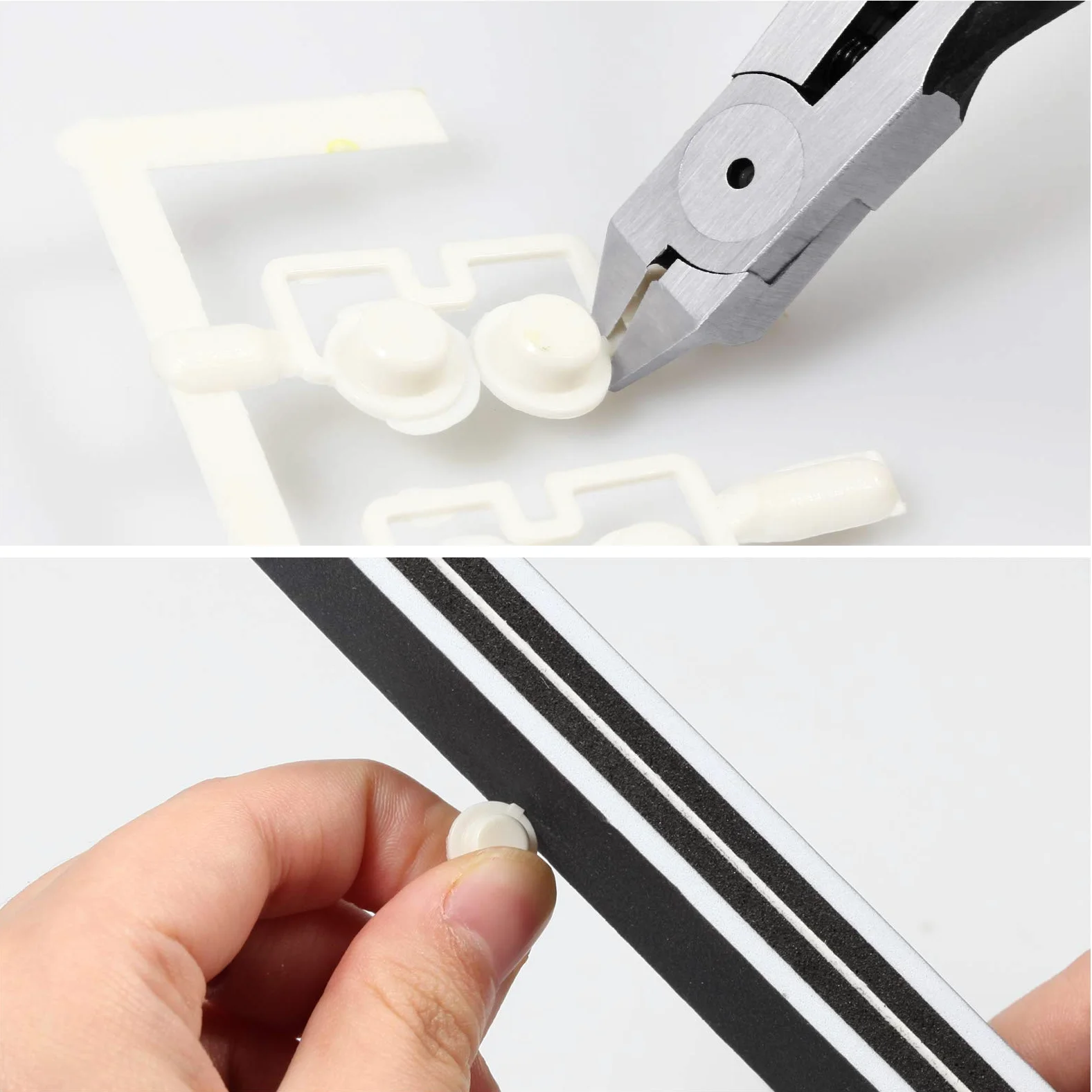 SPEEDWOX Pince à lame unique de 12,7 cm – Outils de modélisme en plastique noir avec bloc de polissage pour réparation et fixation