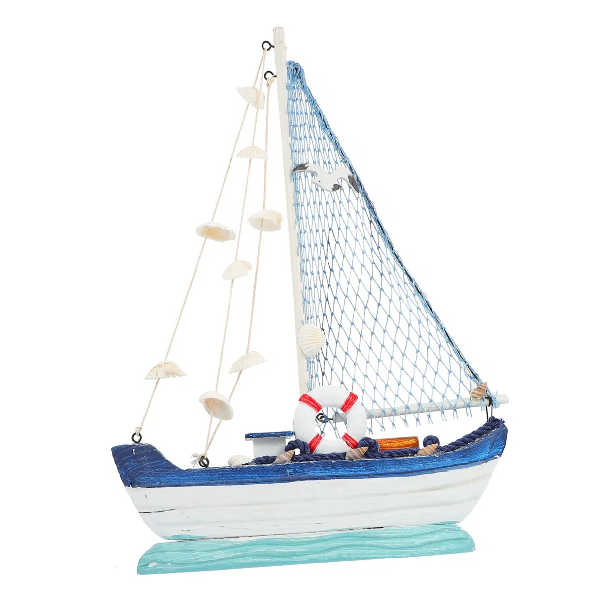 Gadpiparty Maquette Voilier En Bois Sculpté Coquillage, Grosse Taille, Décoration D’ancre Marine, Ornement Nautique Pour Maison, Bureau, Salon, Accessoire Déco Vacances, Pièce Unique