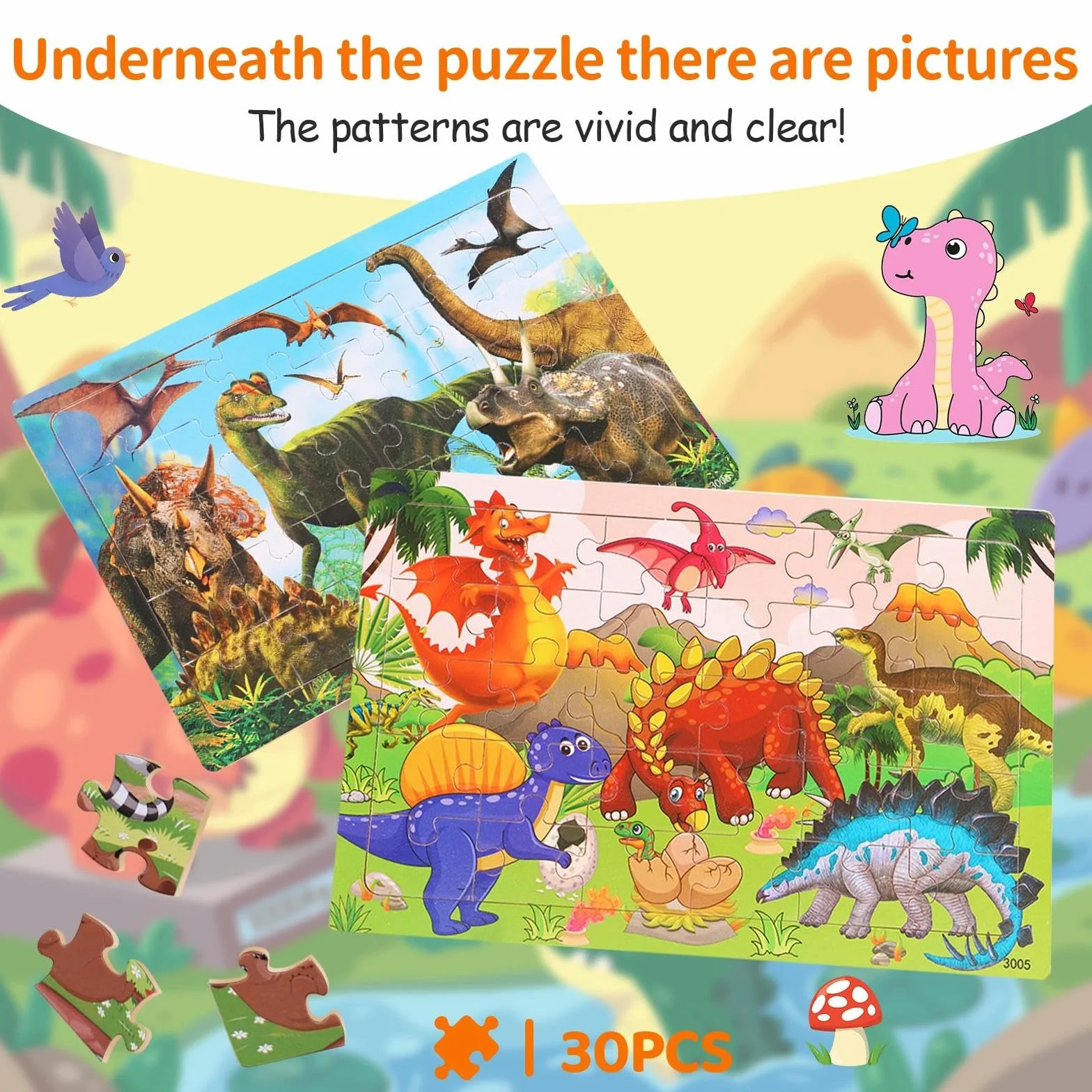 Puzzle Enfant 3 Ans 5 X 24 Pièces,Puzzle Bois Animaux à Partir,Jouet Educatif Préscolaire,Jouets éducatifs,Jouets Cadeaux pour Enfants de 3 à 8 Ans Garçons Filles (#4)