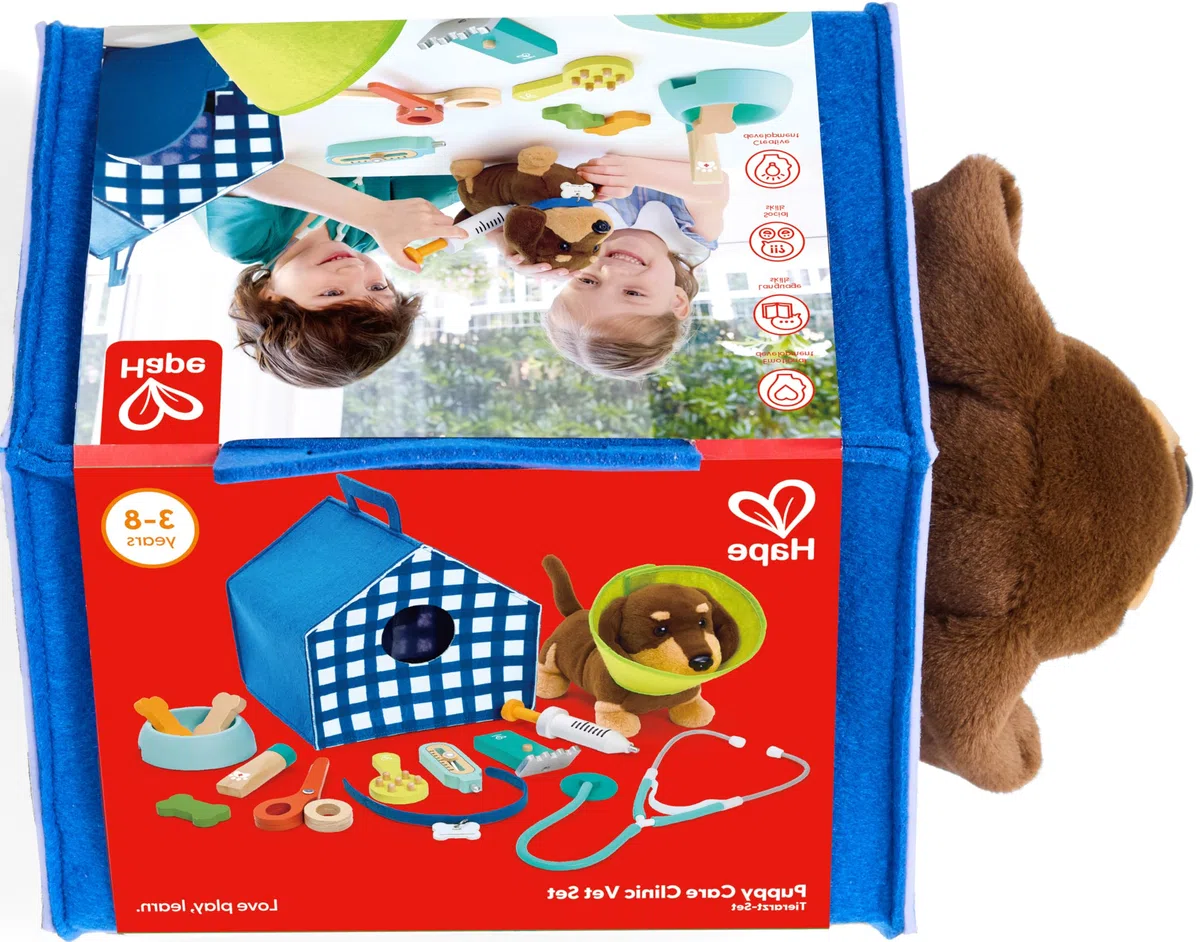 Hape Kit du Petit vétérinaire | Kit de Jouets en Bois pour Enfants | Clinique vétérinaire Portable