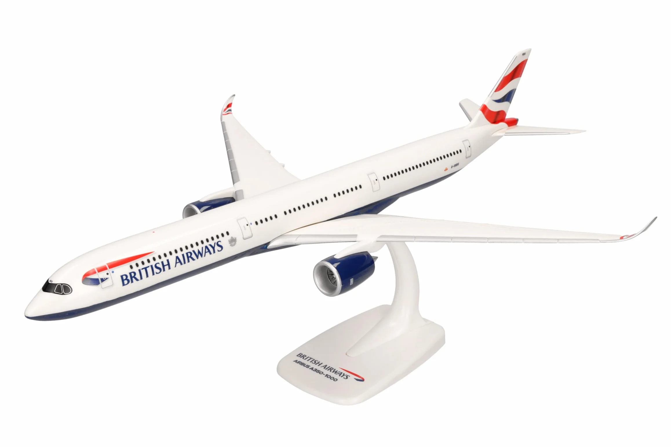 herpa Maquette Avion Boeing 737-800 British Airways Airbus A350-1000 – G-XWBG, echelle 1/200, Snap-fit Model, pièce de Collection, d'avion avec Support, Figurine Plastique