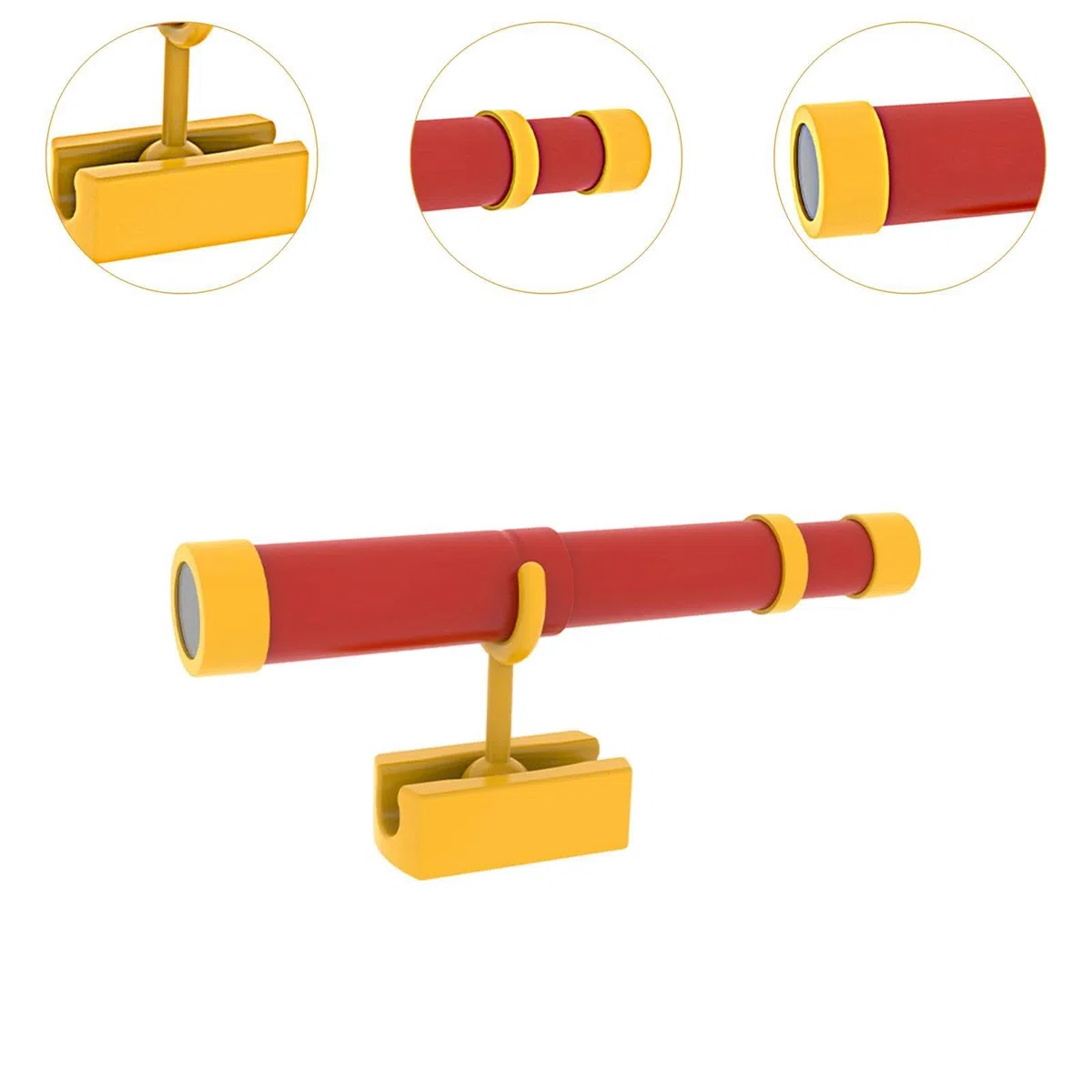 Télescope de Pirate pour Enfants, Accessoire de Jeu, Pirate Rétractable pour Escalader Les Structures, Rouge et Jaune