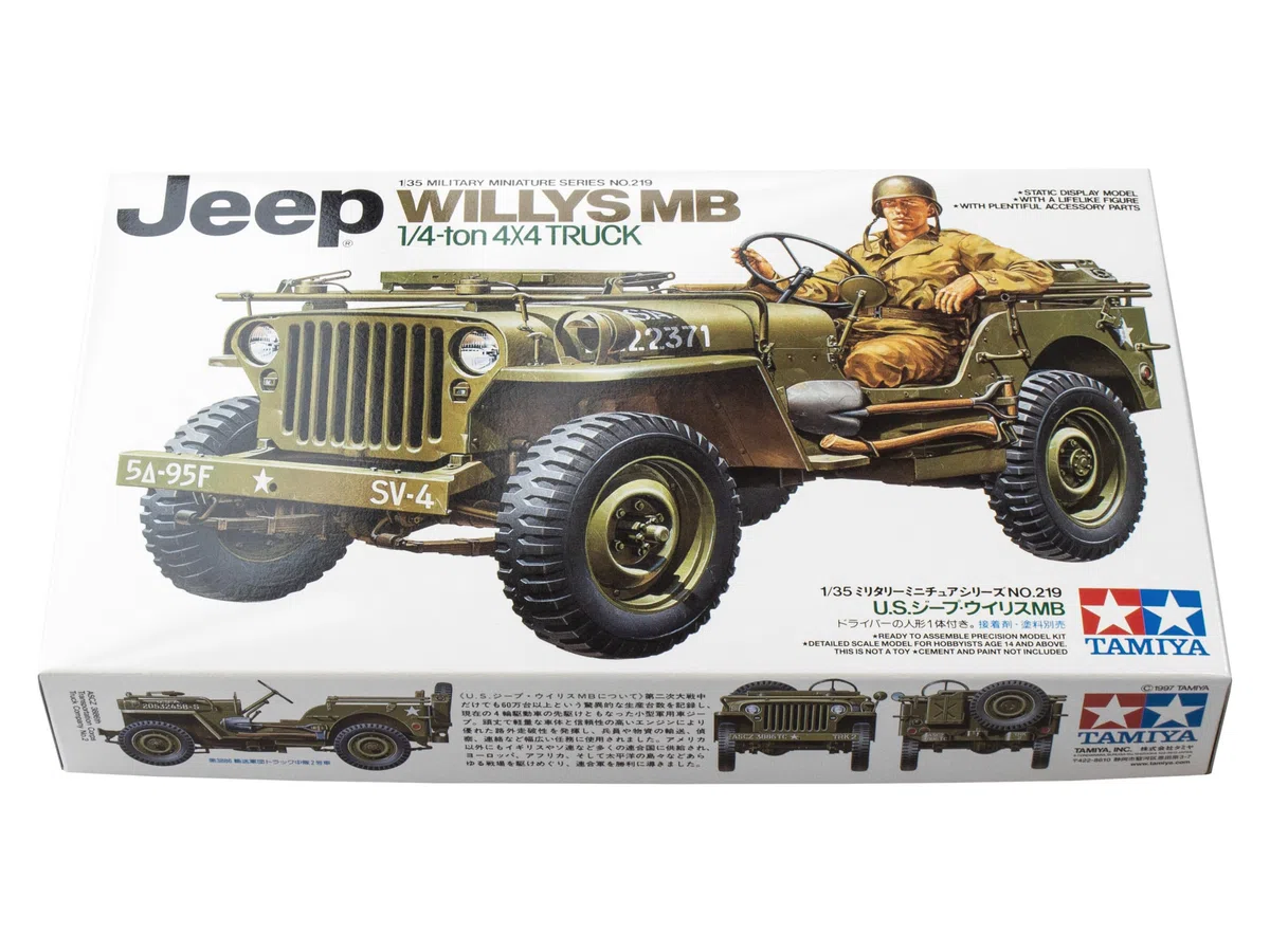 Tamiya - 35219 - Maquette - Jeep Willys 1 / 4 Ton - Echelle 1:35, brun, noir