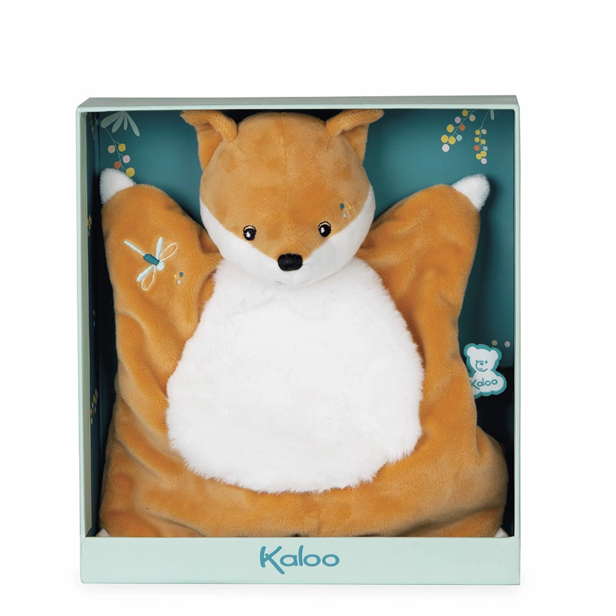 KALOO - Fripons - Doudou Carré Renard Léonard - Doudou Moelleux et Extra Doux - 20 cm - Dès la Naissance, K960271