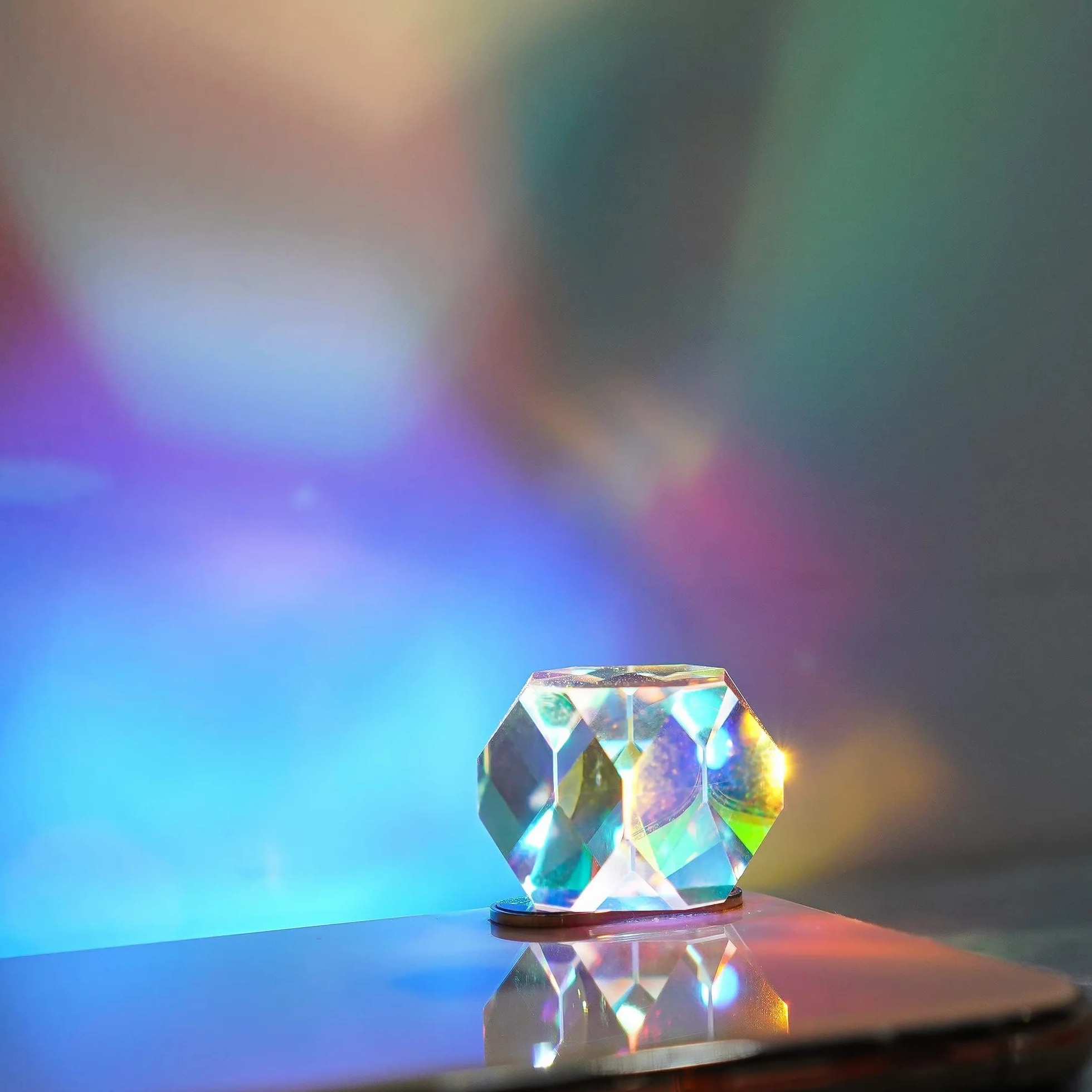 Prisme cube de couleur 20 mm en verre optique K9 polyèdre RVB pour physique, photographie, décoration de bureau
