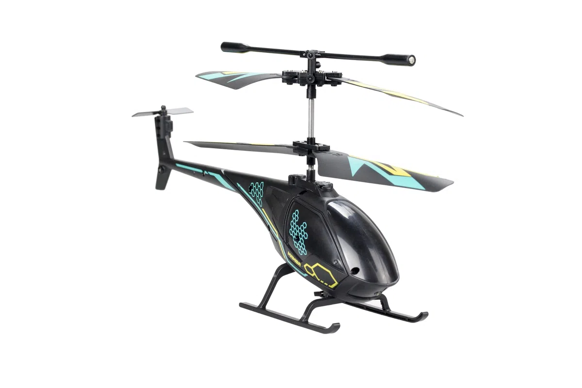 FLYBOTIC - Hélico Air Mamba - Hélicoptère Télécommandé 18 cm avec Effets Lumineux pour Enfant et Adulte - 2 Canaux de Contrôle - Infrarouge - Batterie Rechargeable - Usage intérieur - Dès 10 Ans
