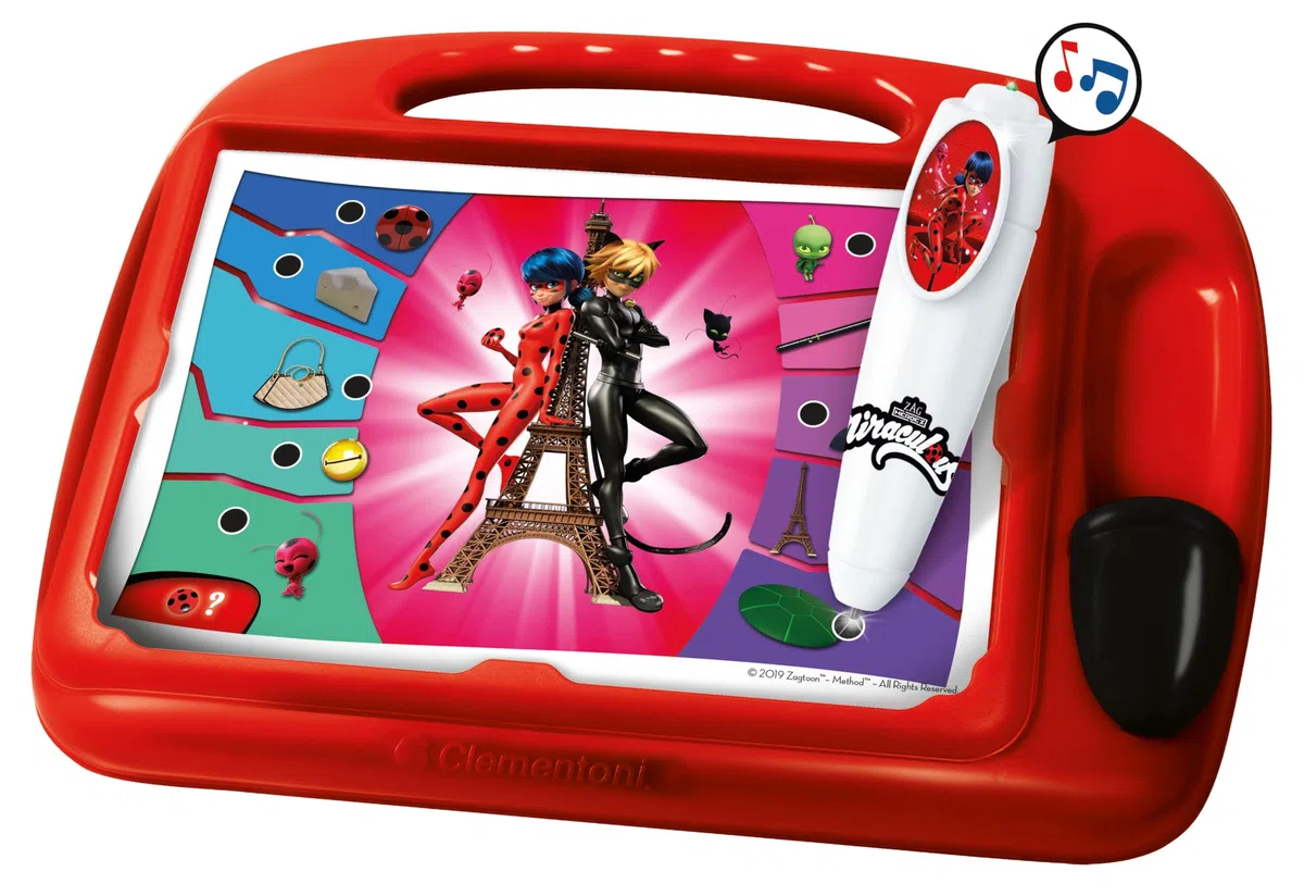Clementoni - 52355 - Miraculous - Le Pupitre Educatif - Jeu pour Enfants de 4 à 6 Ans - avec Stylo Interactif et 18 Activités développant Chiffres, Lettres, Formes, Couleurs, Etc.