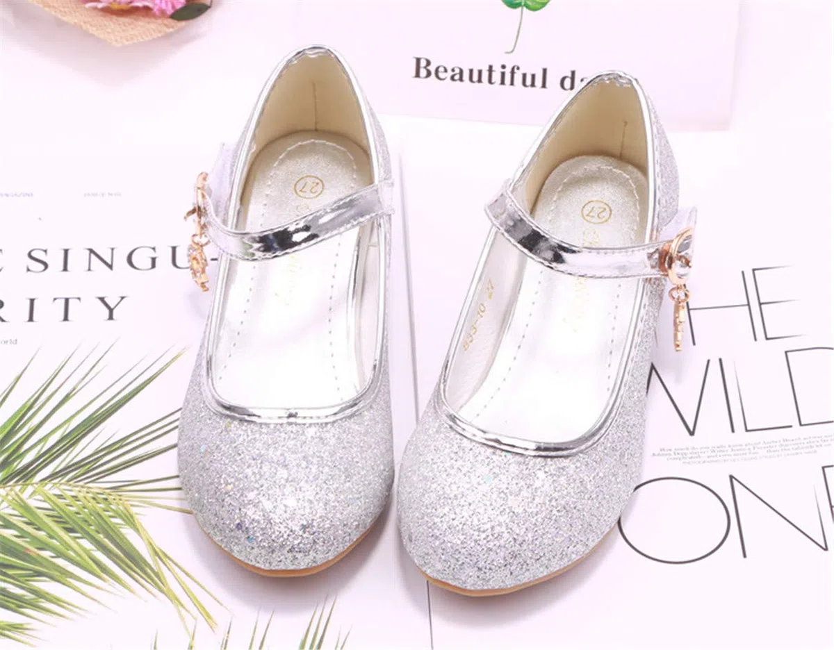 Fille Chaussures de Princesse Princesse Paillettes Déguisement Argenté Or Rose Doux Halloween Noël Anniversaire Fête Carnaval Cosplay