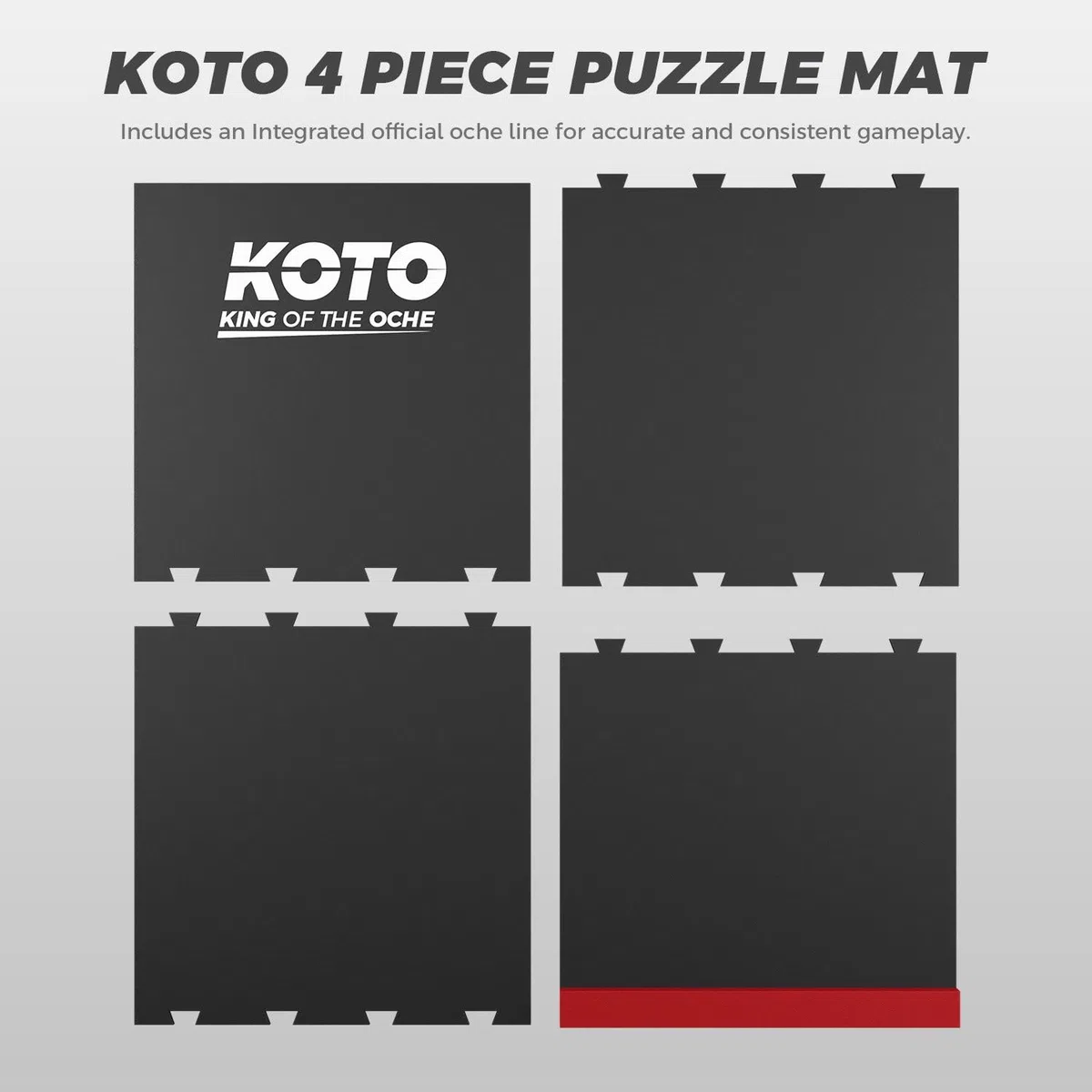 KOTO - Tapis de Fléchettes Puzzle Rouge + Oche 237 x 60 cm, INCL. Indicateur de Score, Antidérapant, Tapis Flechette Sol