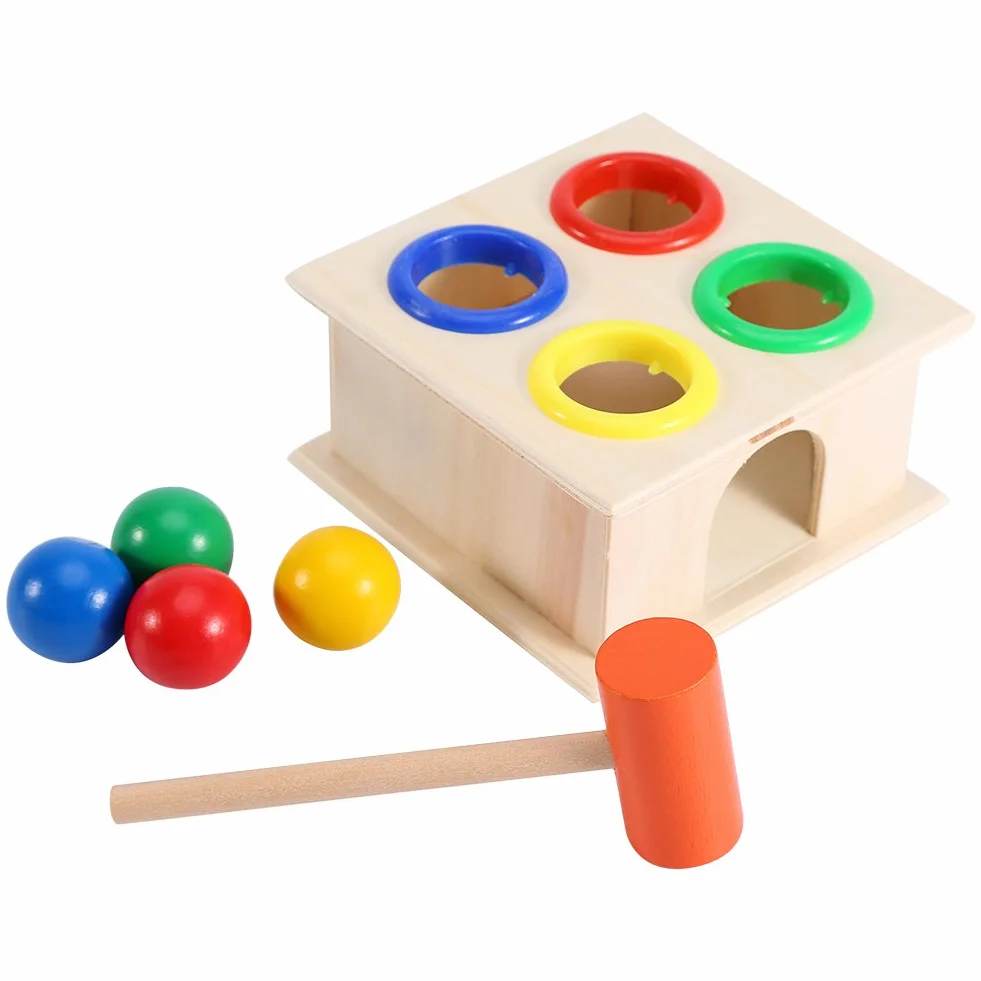Zerodis Banc À Marteler Jouet en Bois Banc À Marteler avec Mini Maillet Jouet Éducatif Jeu de Bureau Anniversaire Cadeau Noël pour Filles Garçons 3-6 Ans
